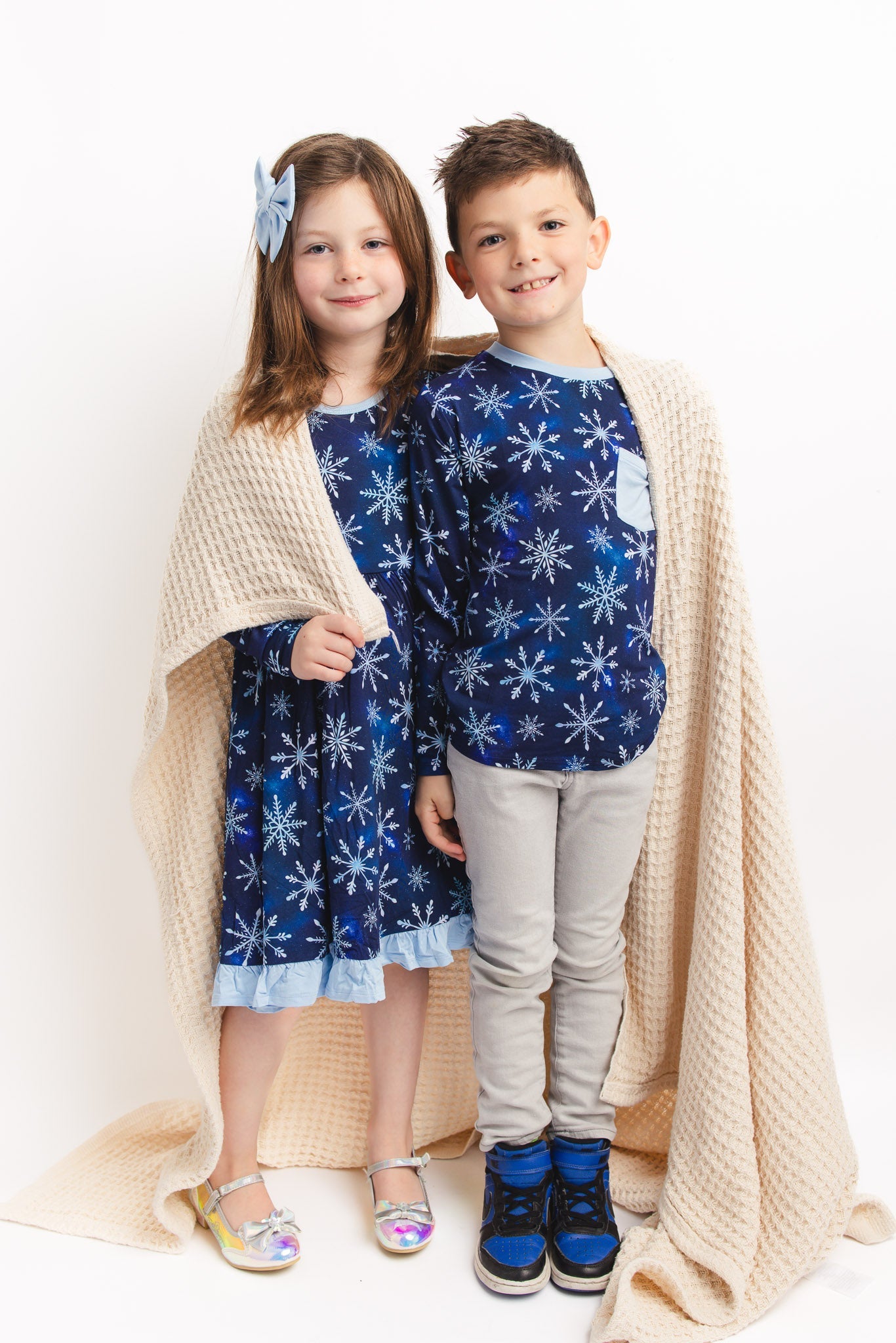 Icy Snowflakes | Bamboo Ruffle Twirl Dress