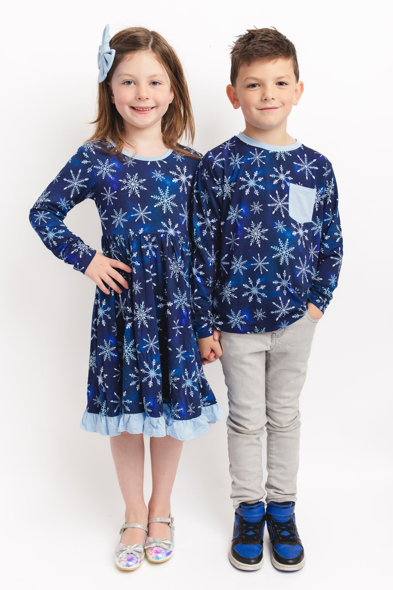 Icy Snowflakes | Bamboo Ruffle Twirl Dress