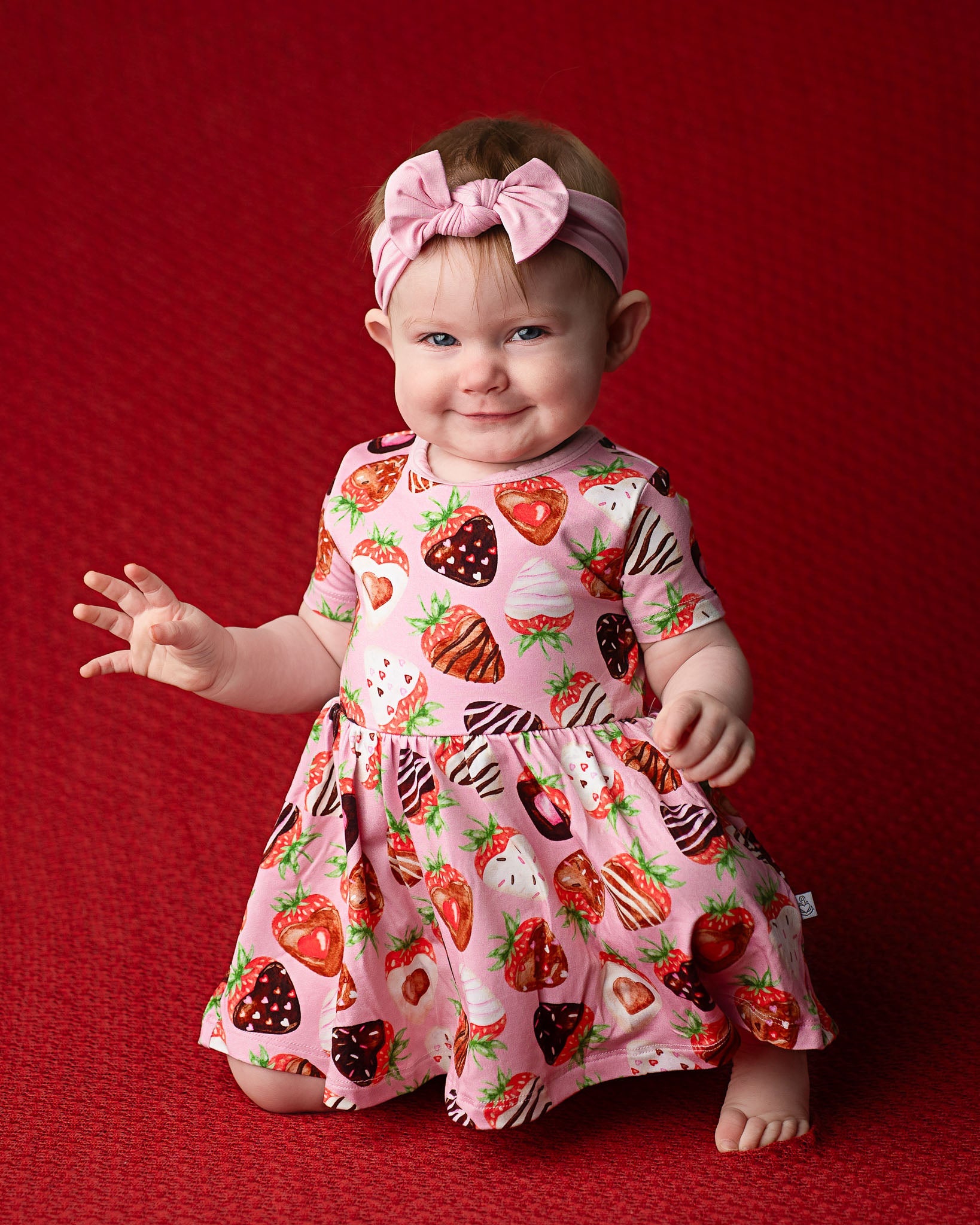 Sweet Strawberries | Bamboo Baby Bodysuit Dress
