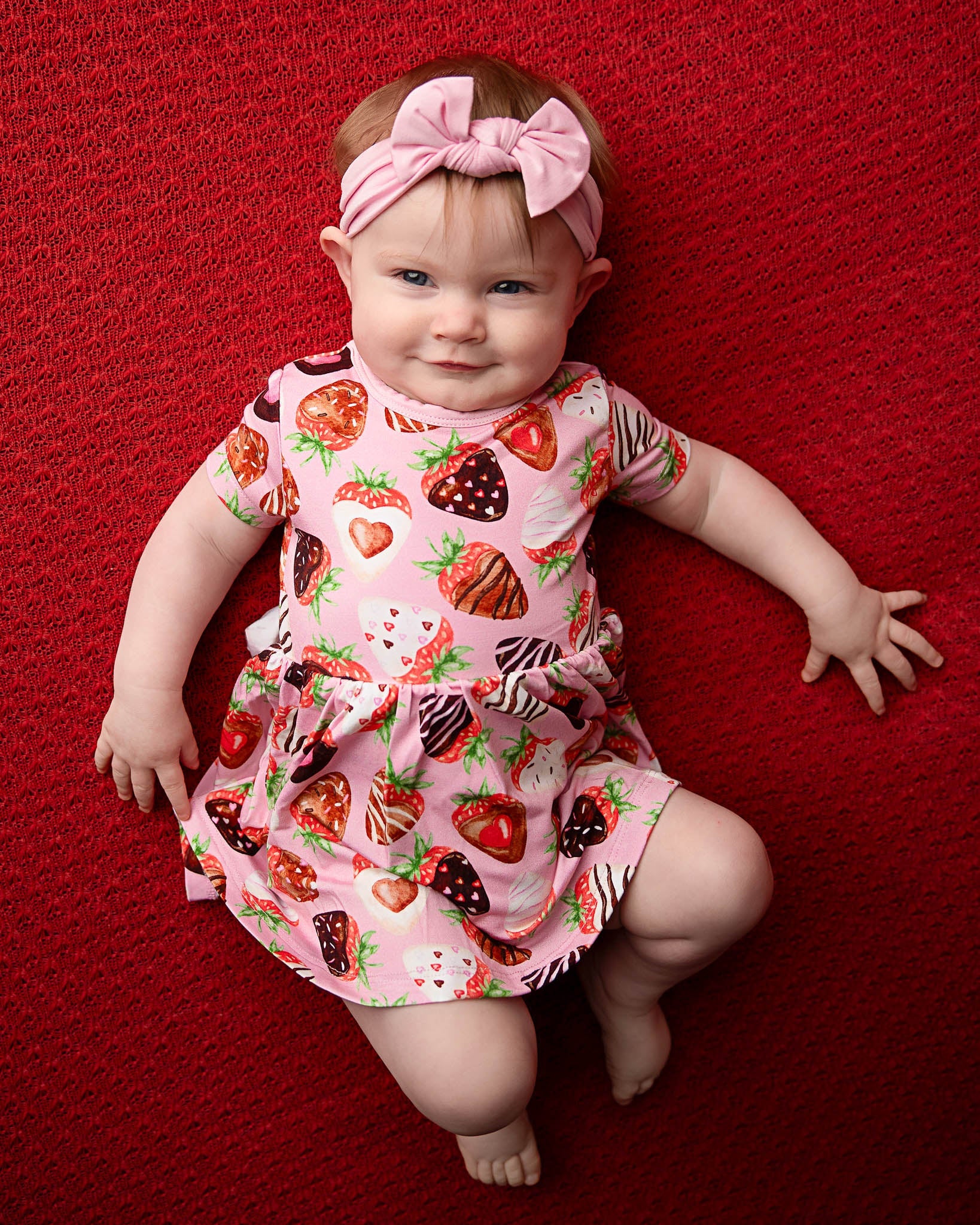Sweet Strawberries | Bamboo Baby Bodysuit Dress