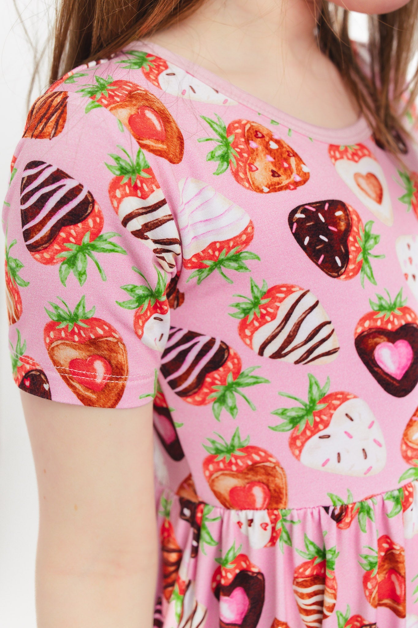 Sweet Strawberries | Bamboo Ruffle Twirl Dress