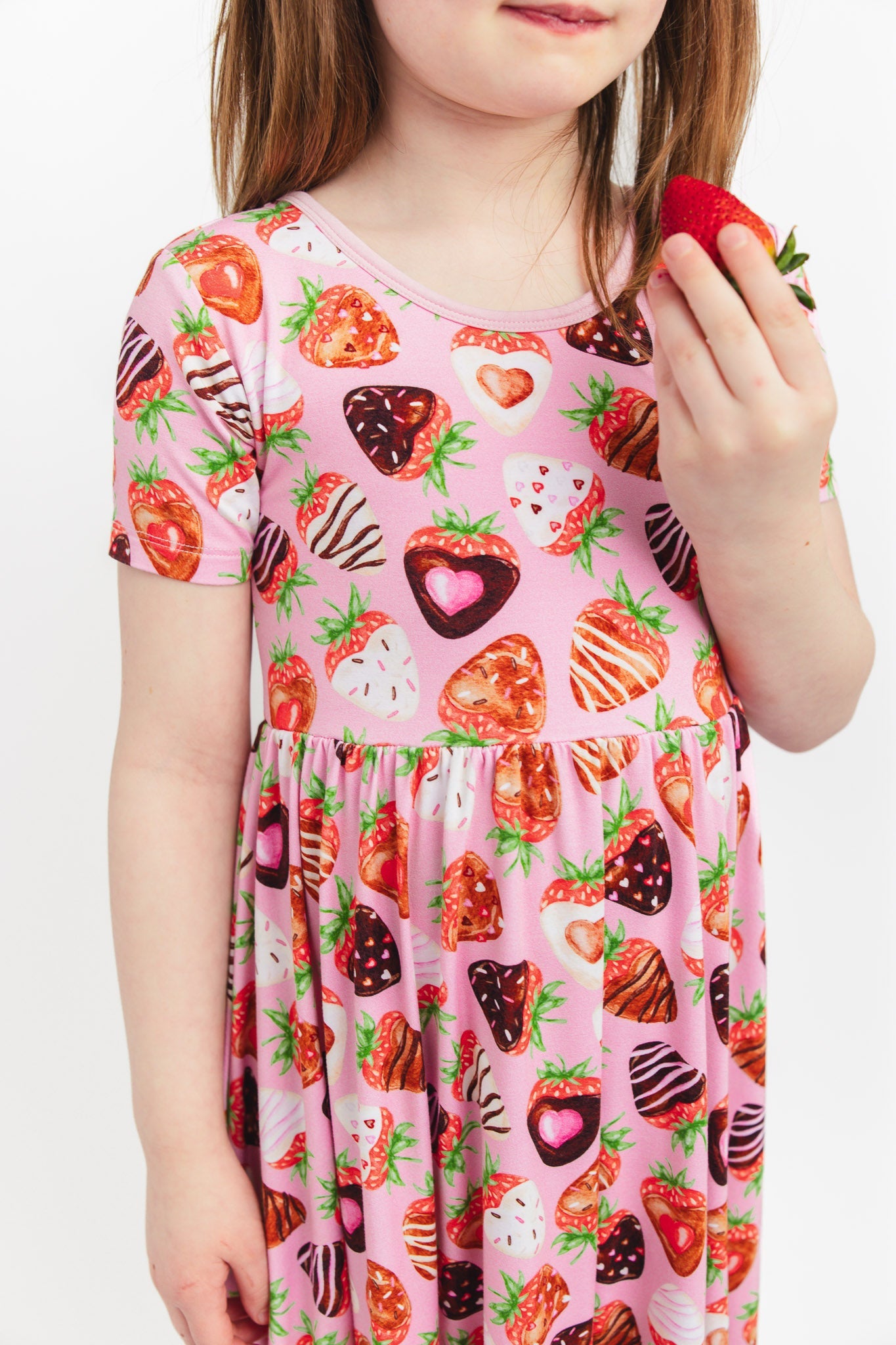 Sweet Strawberries | Bamboo Ruffle Twirl Dress