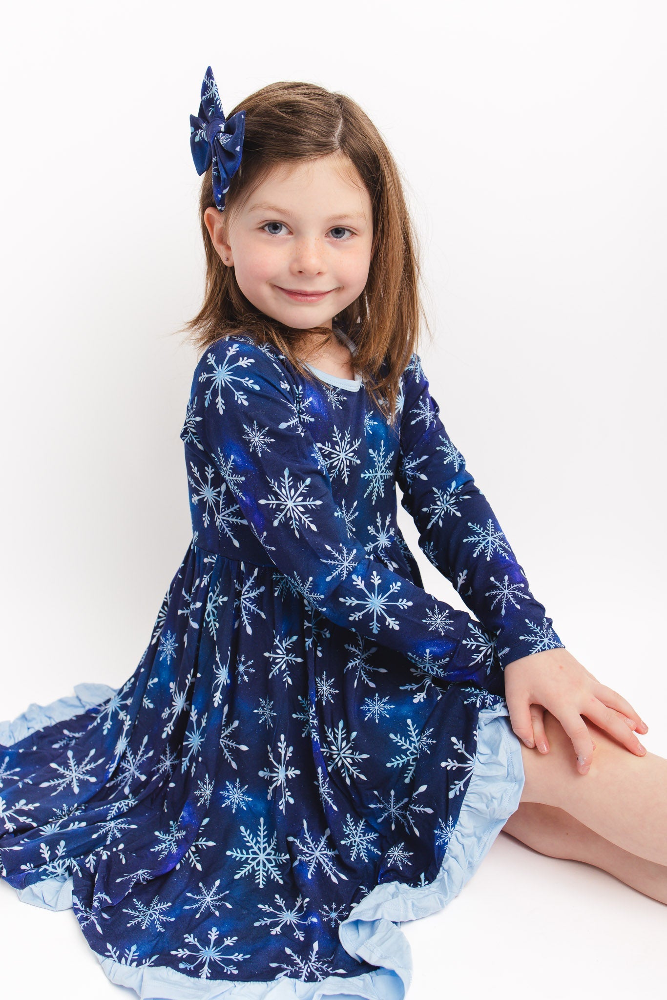 Icy Snowflakes | Large Clip Bow