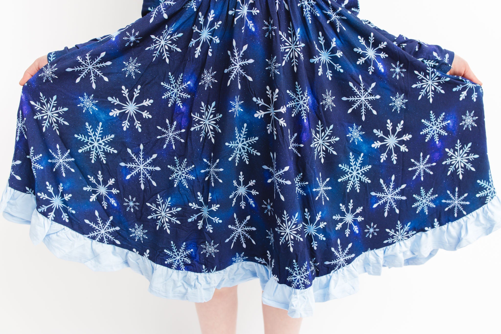 Icy Snowflakes | Bamboo Ruffle Twirl Dress