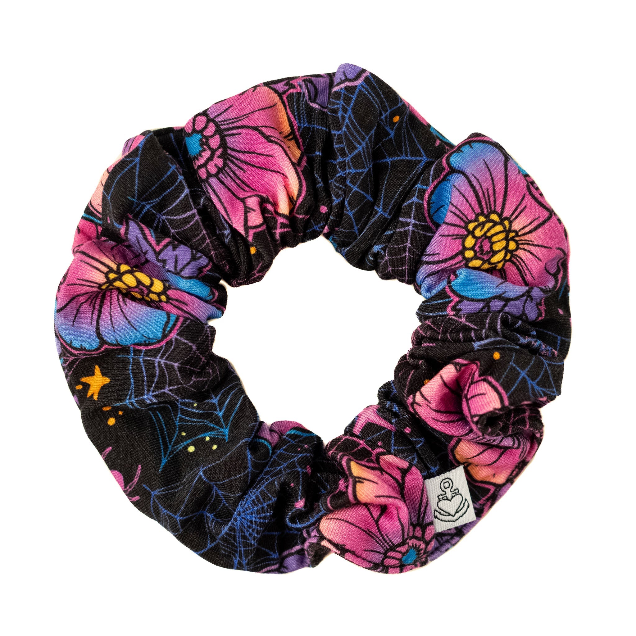 Halloween | Violet Webs | Bamboo Scrunchie