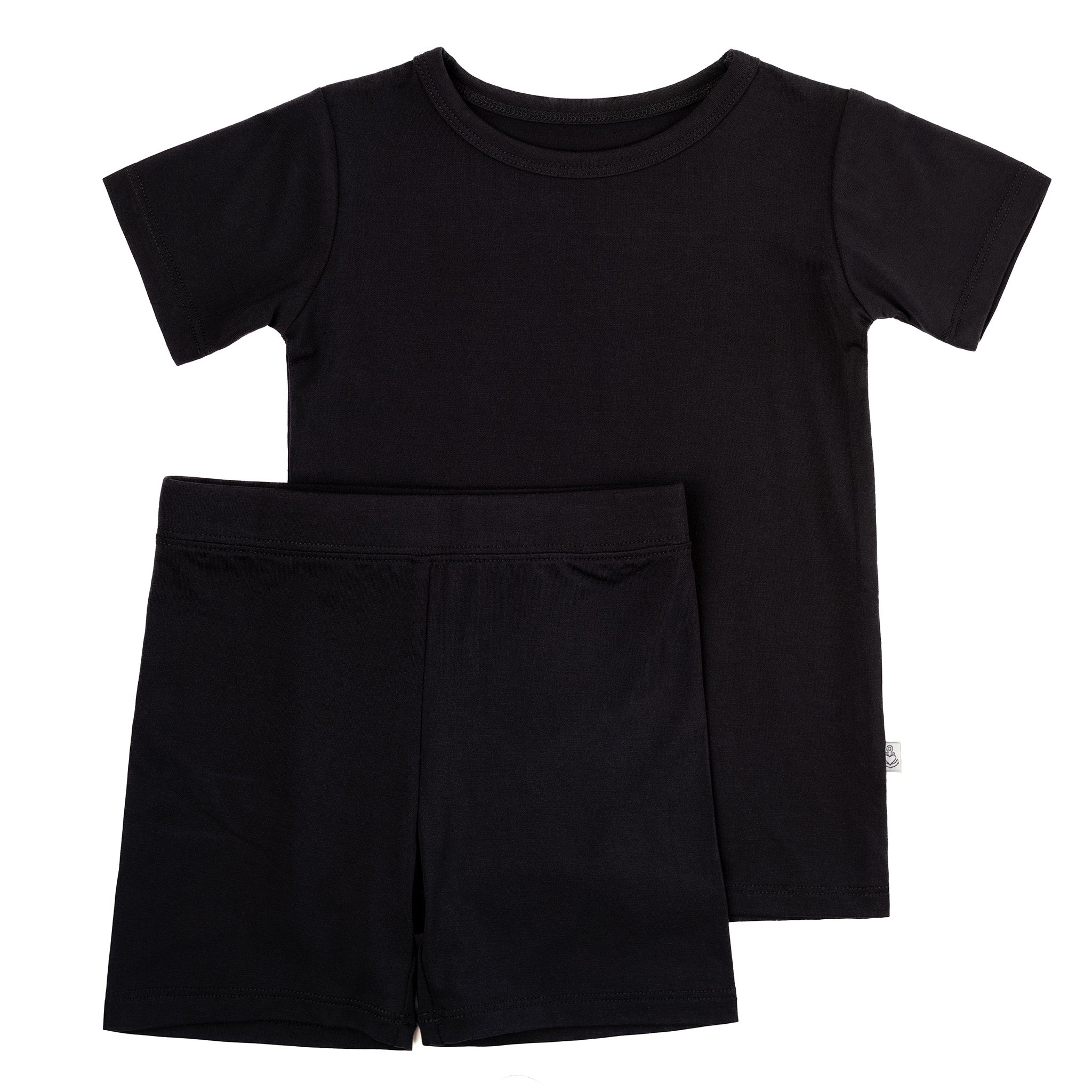 Black | Two-piece Bamboo Short Sleeve Toddler & Kids Apparel Set