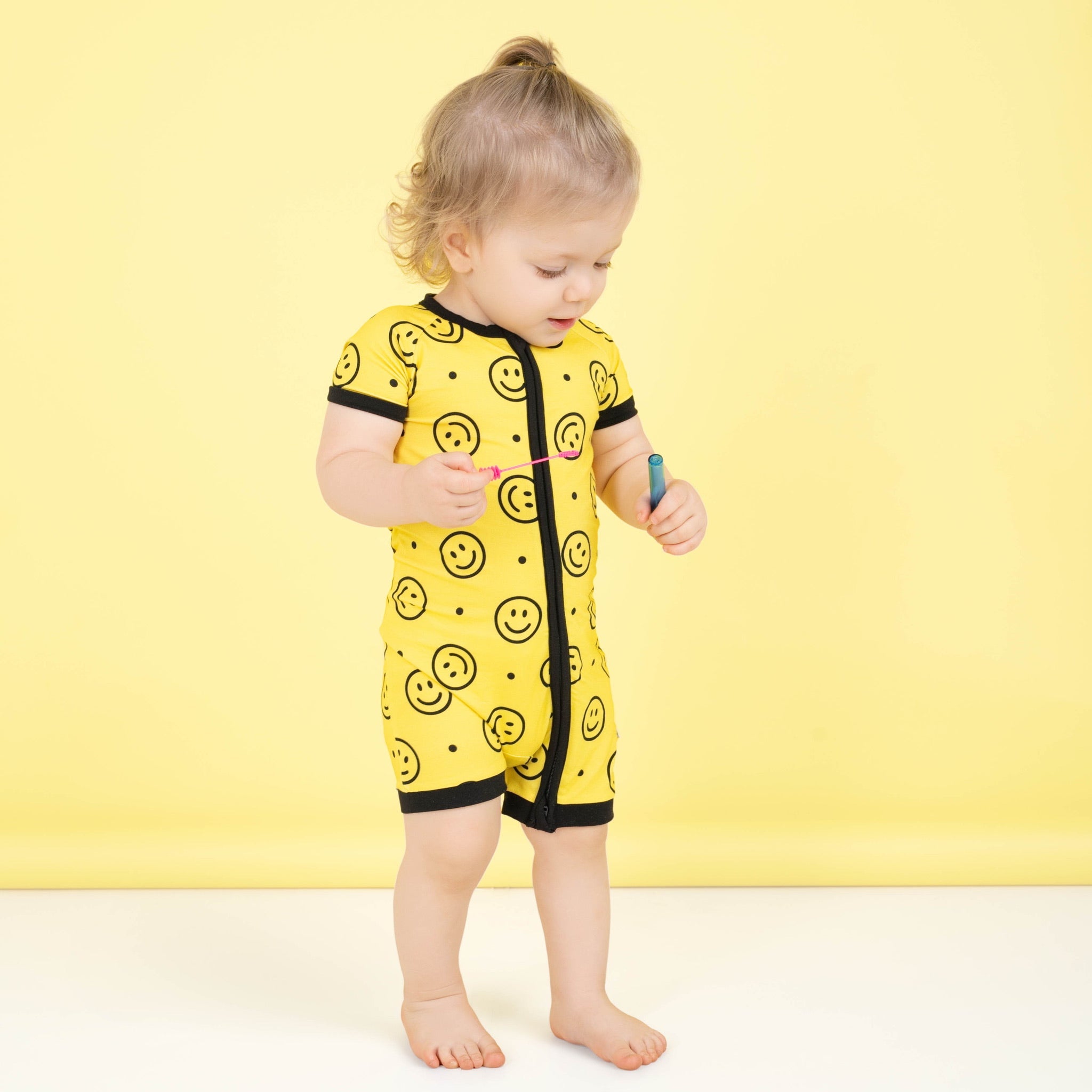 Happy Smiles | Bamboo Shorty Zipper Romper - Baby, Infant & Toddler