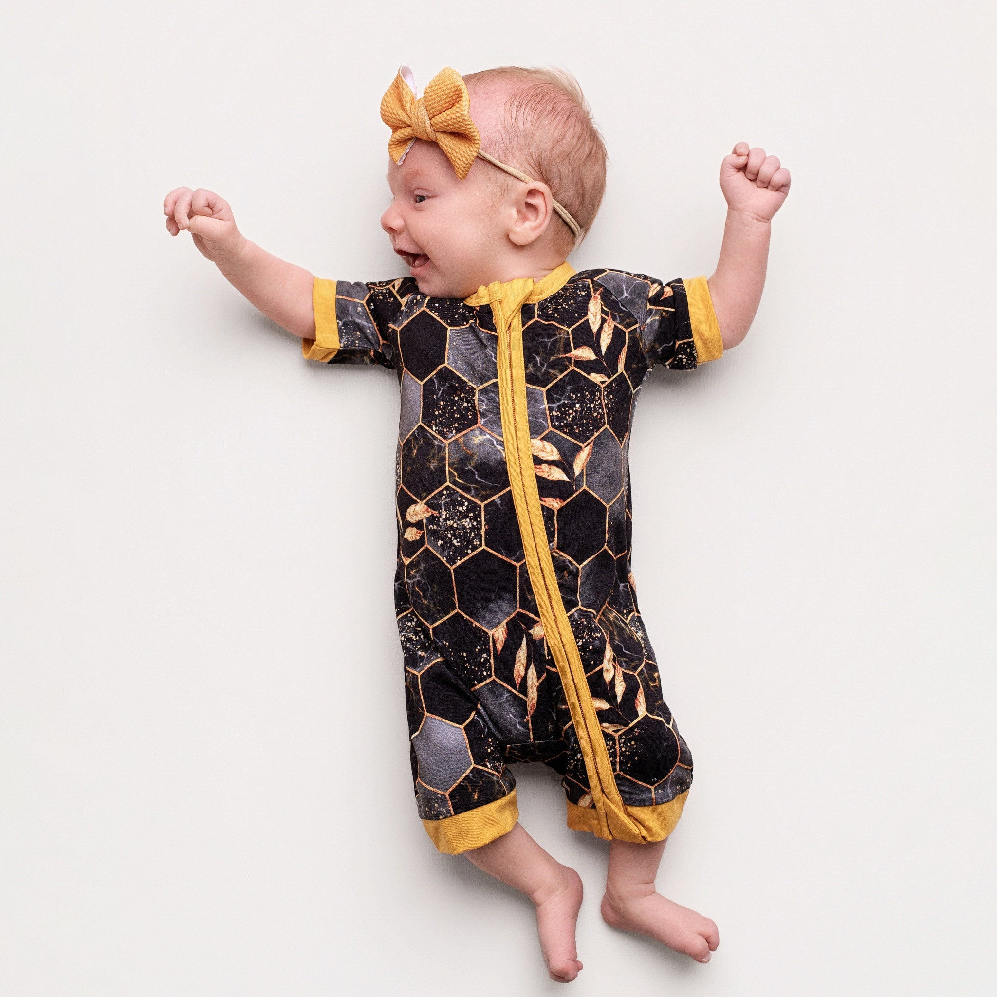Midnight Honey | Bamboo Shorty Zipper Romper - Baby, Infant & Toddler