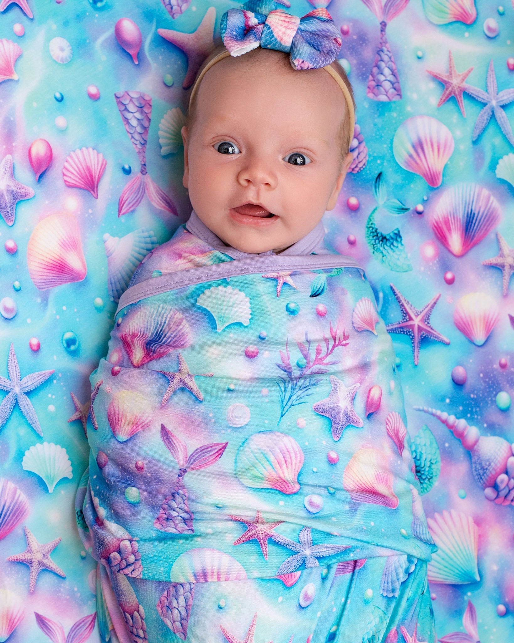 Magical Mermaid Shells | Baby Girl Nylon Bow