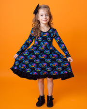 Halloween | Jack-o’-lanterns | Toddler & Girls Bamboo Ruffle Twirl Dress