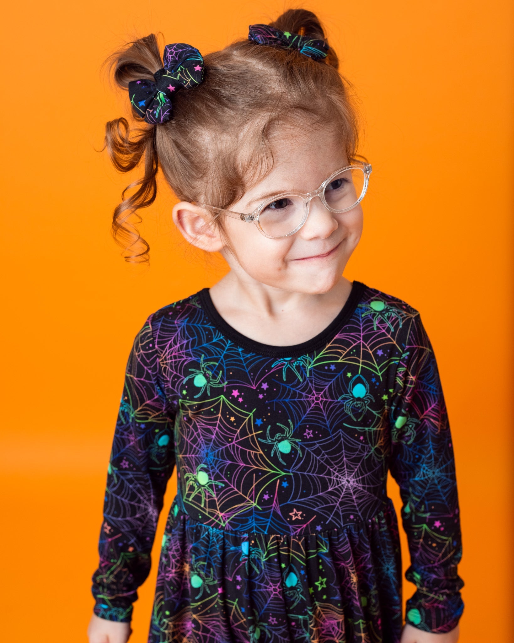 Halloween | Spooky Webs | Toddler & Girls Bamboo Ruffle Twirl Dress
