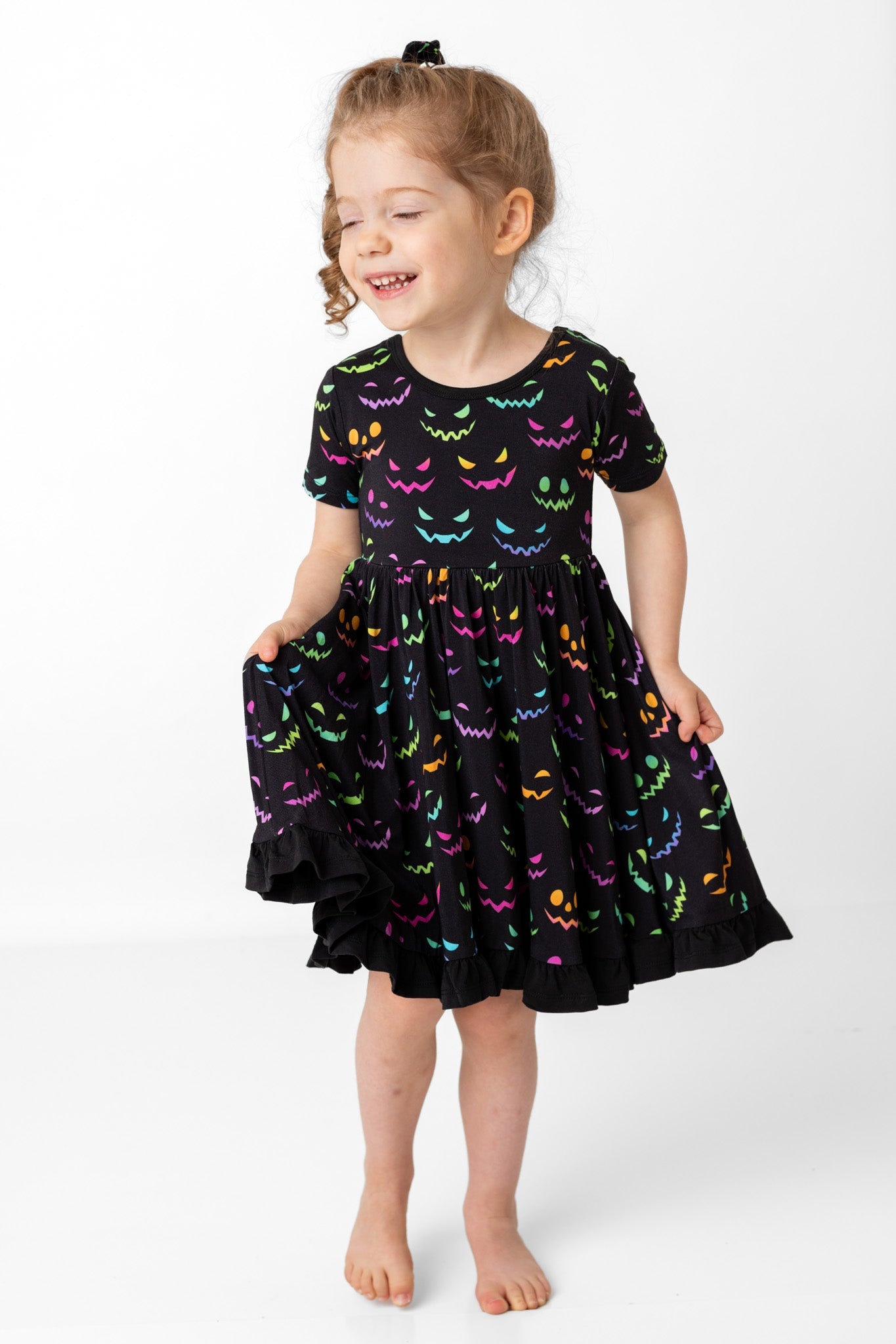 Halloween Night | Toddler & Girls Bamboo Ruffle Twirl Dress