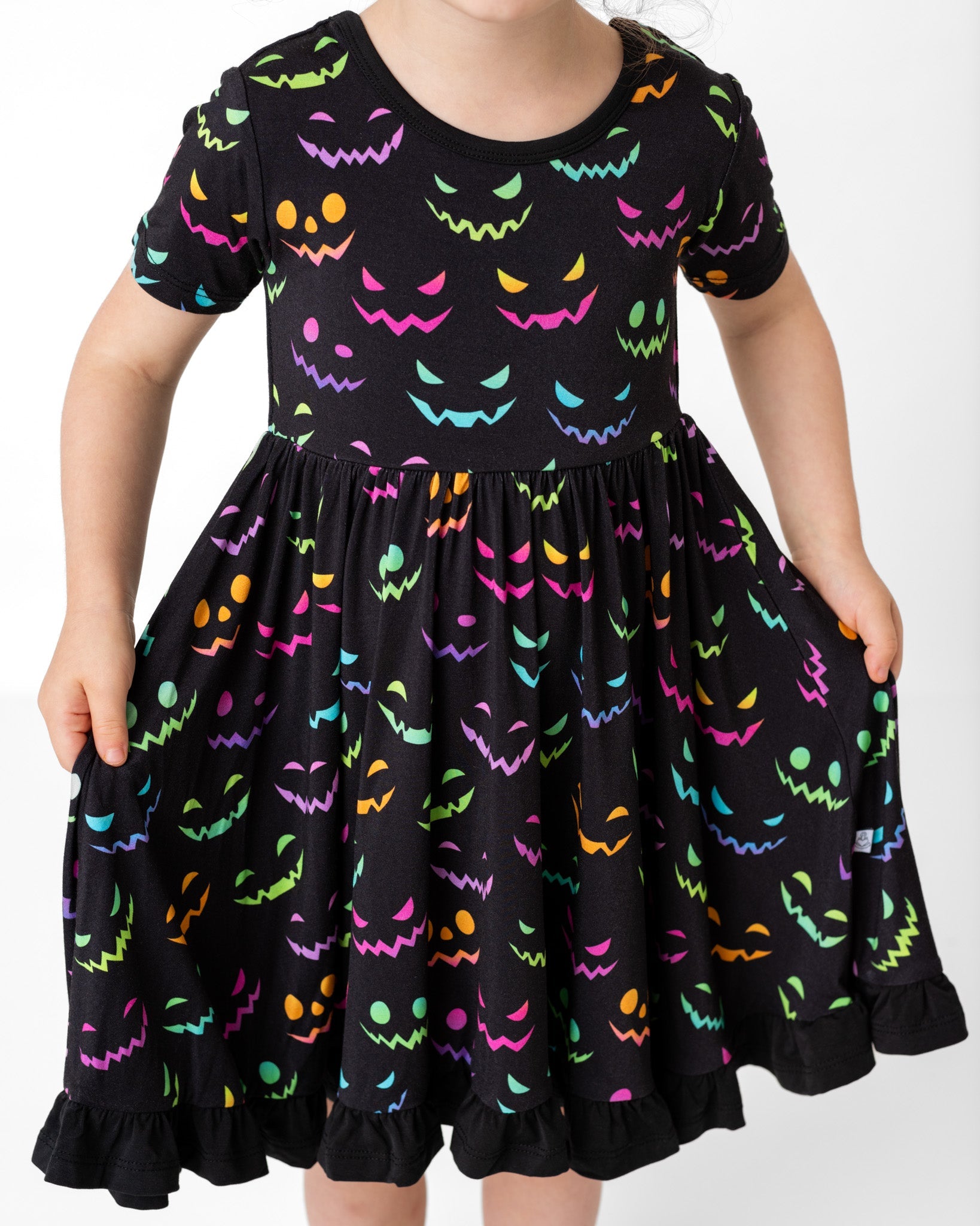 Halloween Night | Toddler & Girls Bamboo Ruffle Twirl Dress