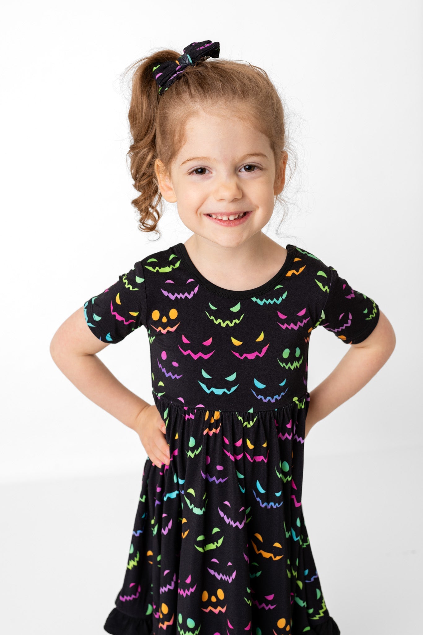 Halloween Night | Toddler & Girls Bamboo Ruffle Twirl Dress