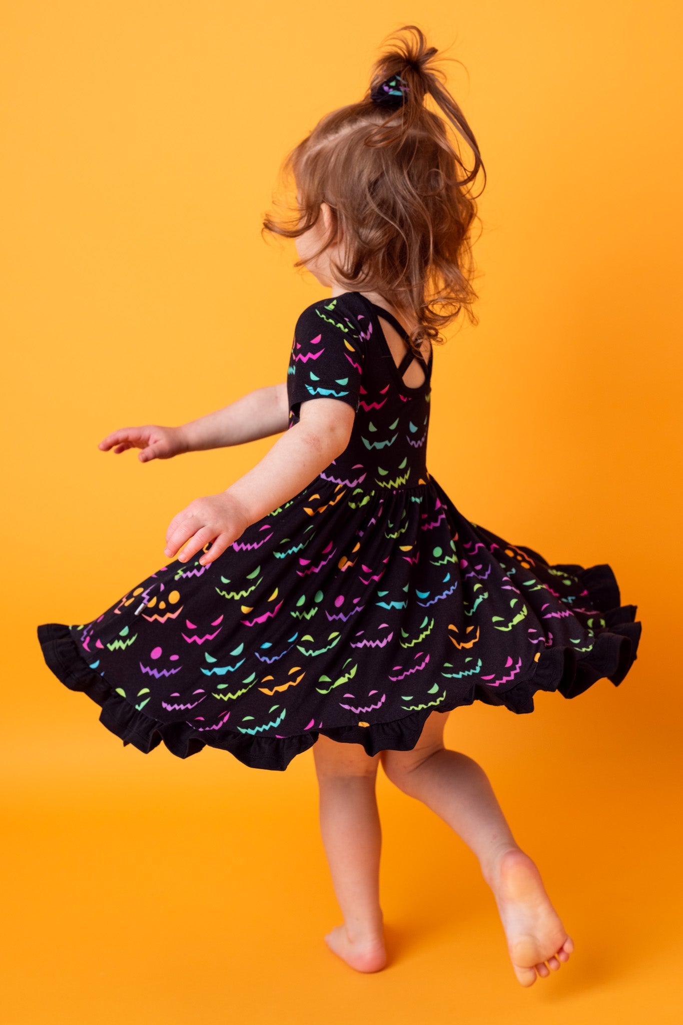 Halloween Night | Toddler & Girls Bamboo Ruffle Twirl Dress