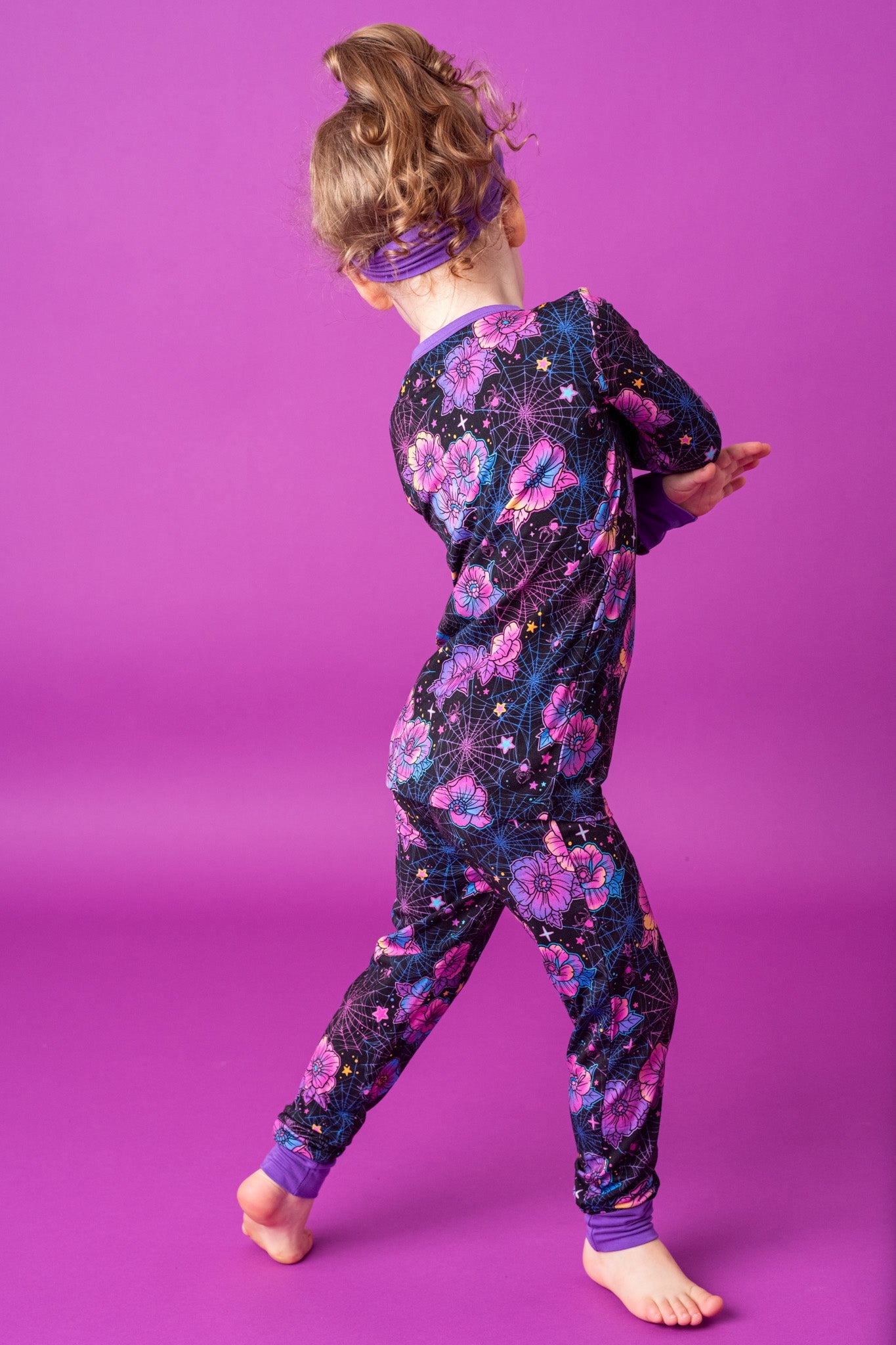 Halloween | Violet Webs | Two-piece Bamboo Long Sleeve Toddler & Kids Pajamas