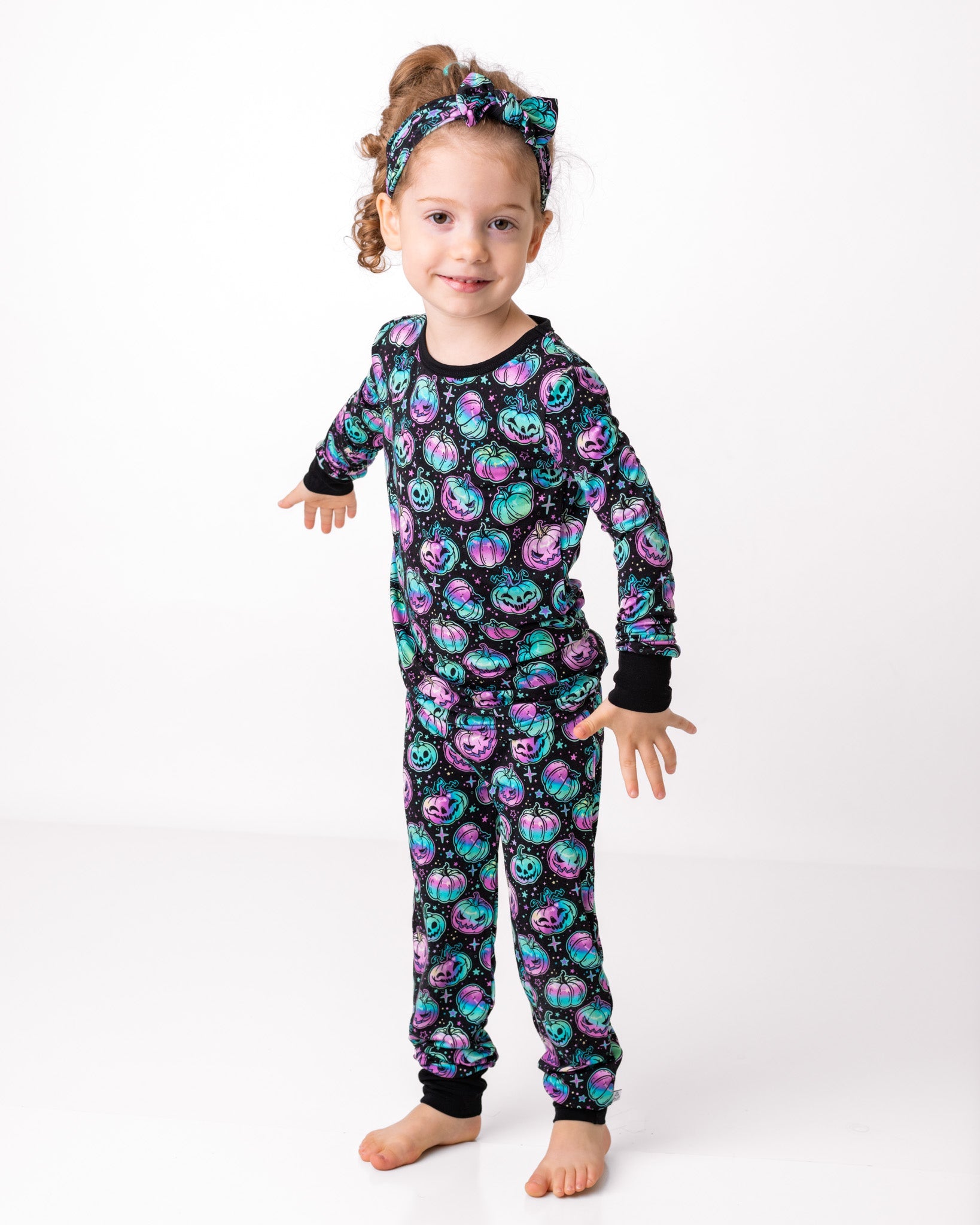 Halloween | Starlight Pumpkins | Two-piece Bamboo Long Sleeve Toddler & Kids Pajamas