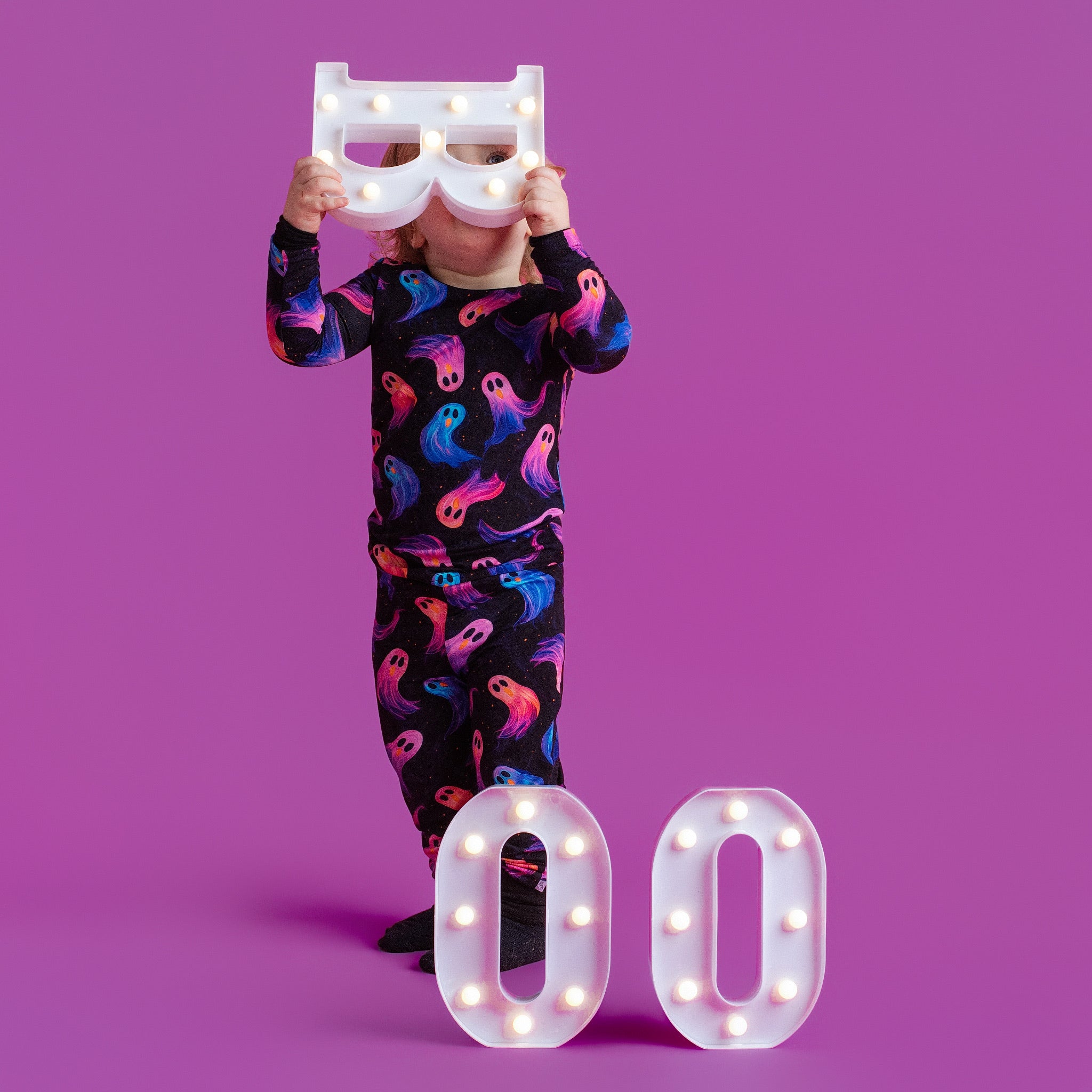 Halloween | Whirling Ghosts | Two-piece Bamboo Long Sleeve Toddler & Kids Pajamas