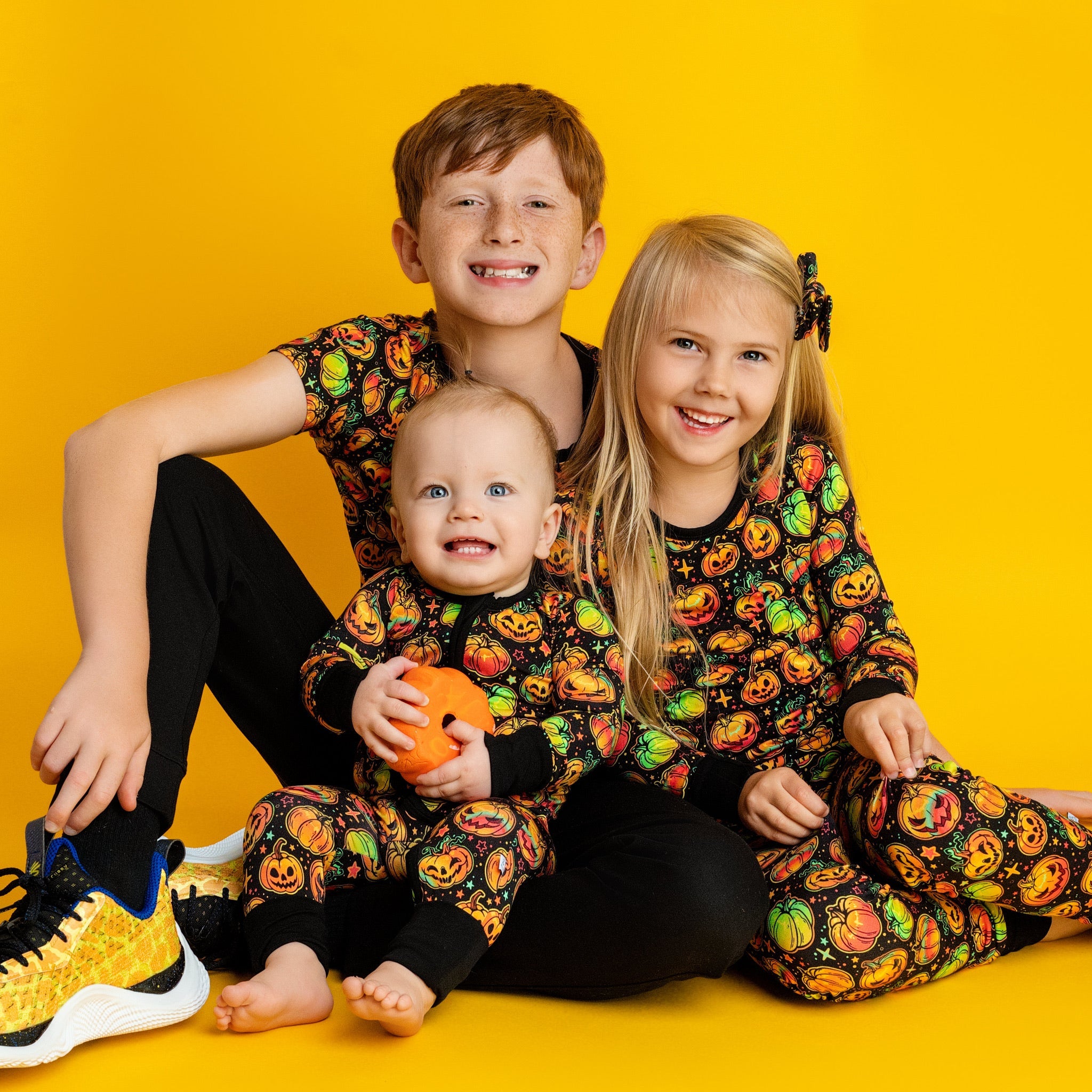 Halloween | Spooky Pumpkins | Convertible Bamboo Zipper Baby Pajamas