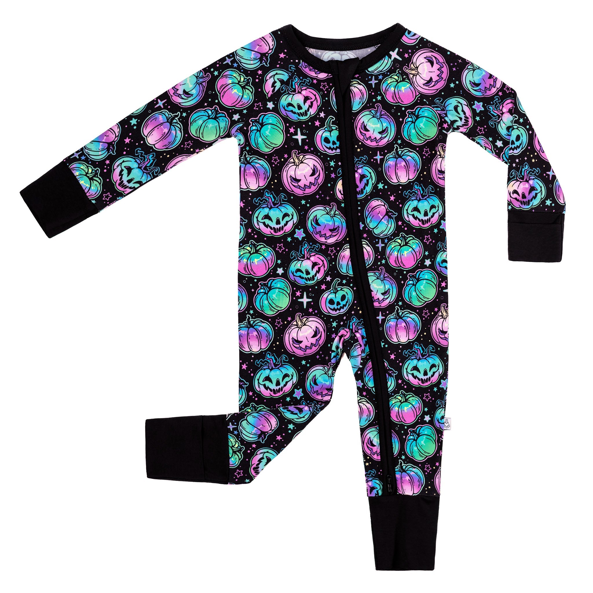 Halloween | Starlight Pumpkins | Convertible Bamboo Zipper Baby Pajamas