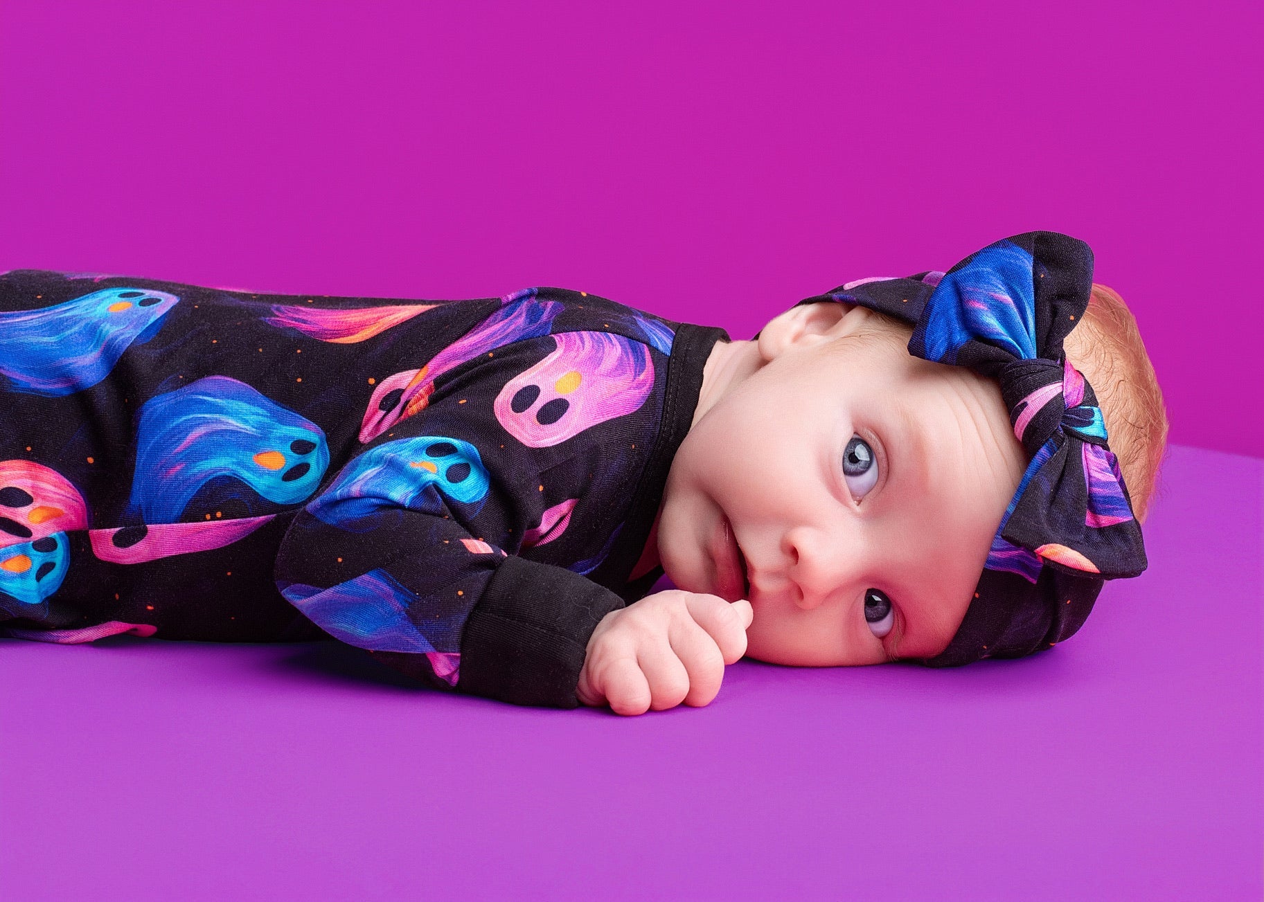 Halloween | Whirling Ghosts | Convertible Bamboo Zipper Baby Pajamas