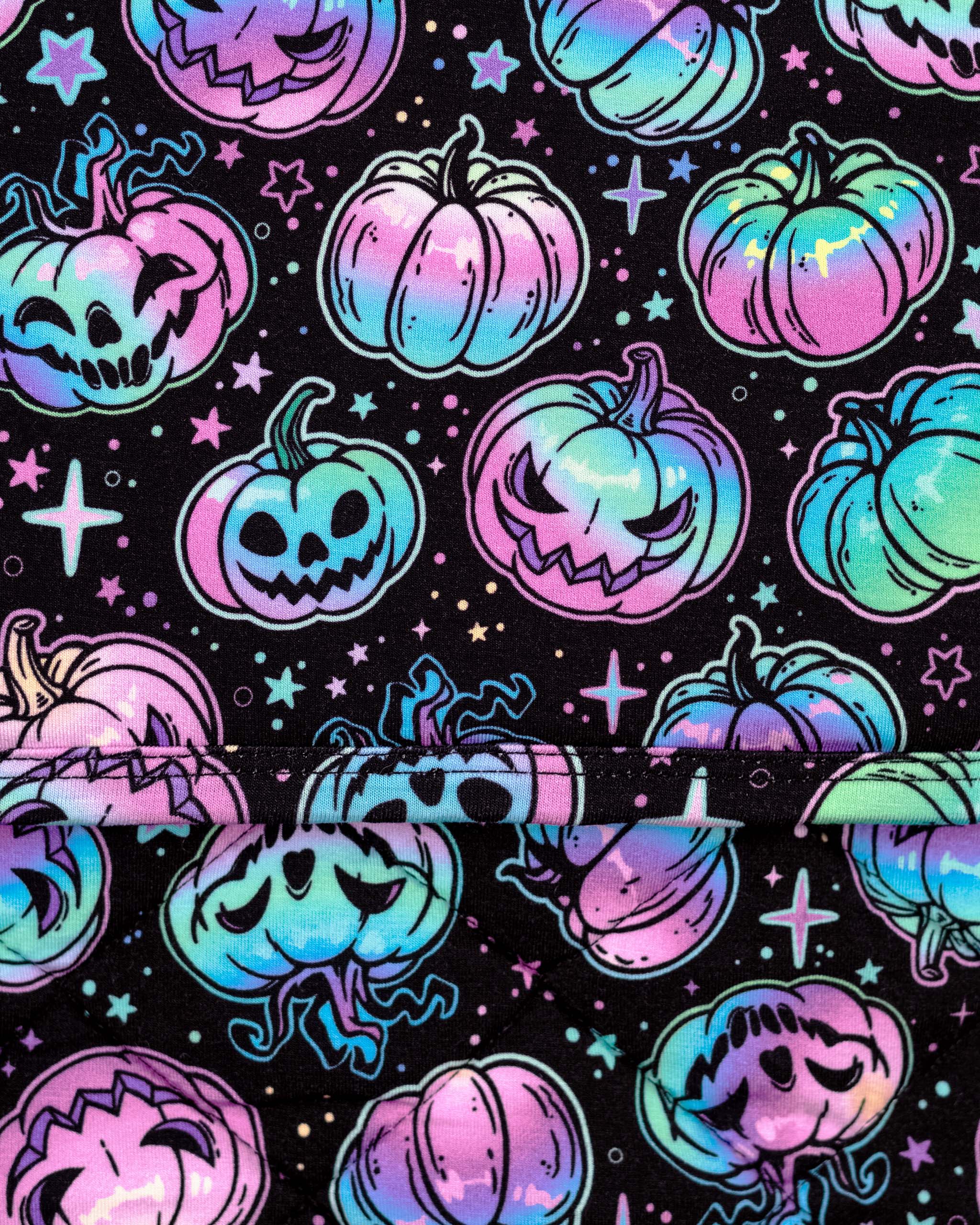 Halloween | Starlight Pumpkins | Mini Quilted Bamboo Baby Blanket