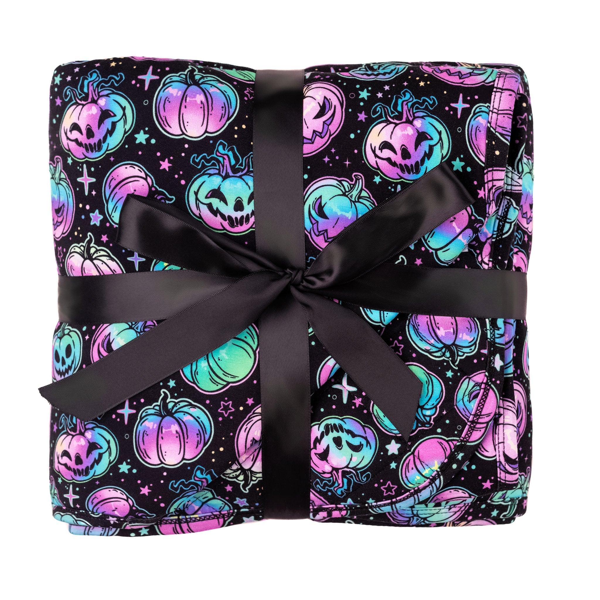 Halloween | Starlight Pumpkins | Mini Quilted Bamboo Baby Blanket