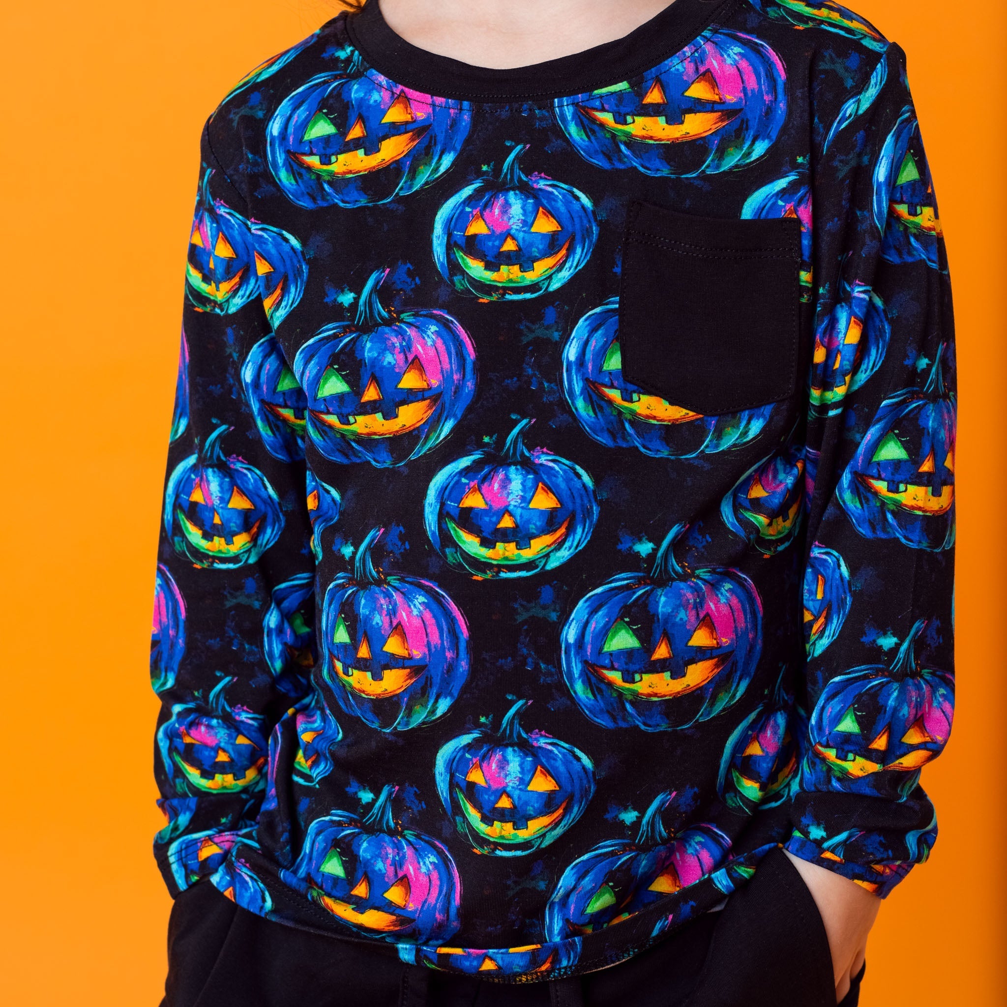 Halloween | Jack-o’-lanterns | Bamboo Toddler & Kids Pocket T-shirt