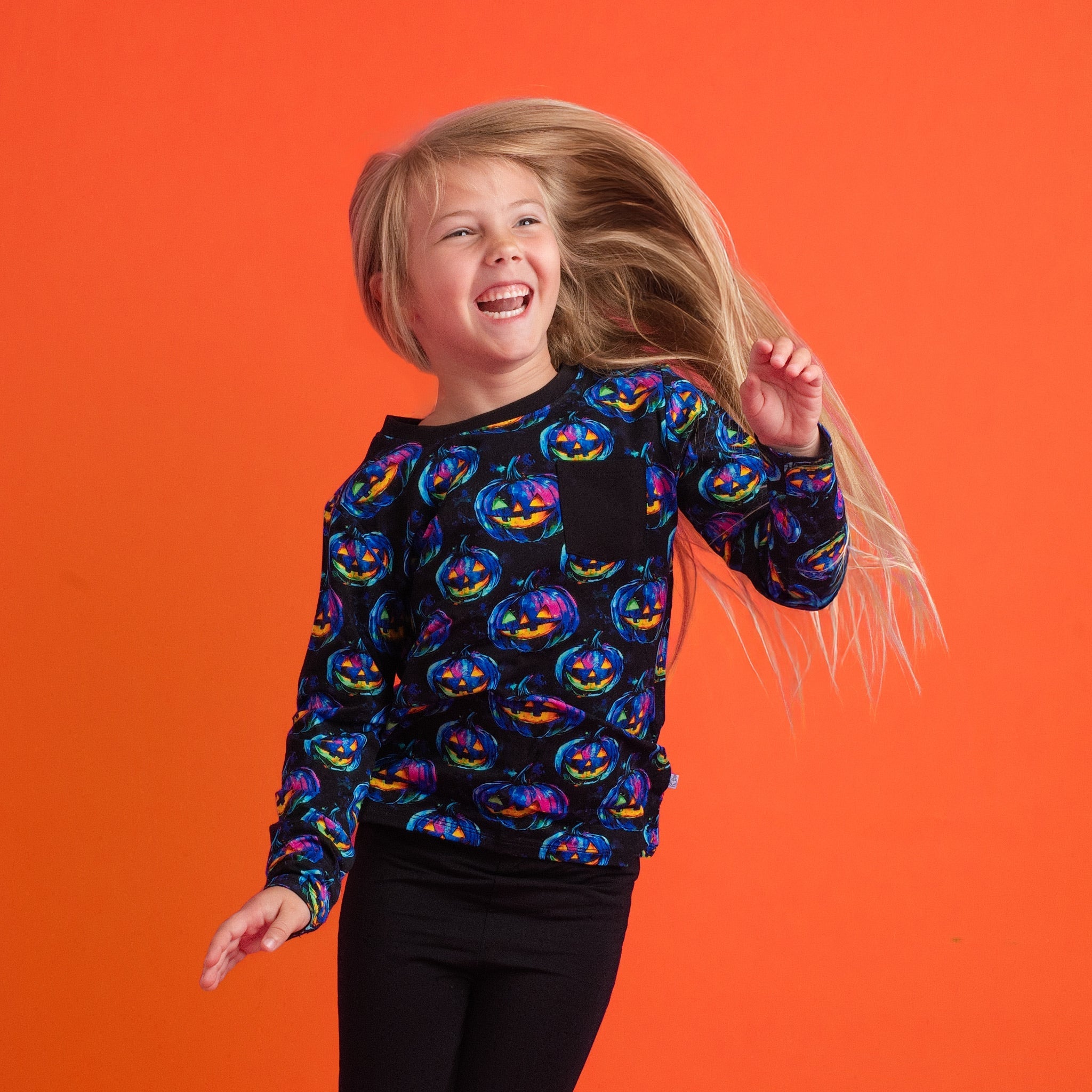 Halloween | Jack-o’-lanterns | Bamboo Toddler & Kids Pocket T-shirt