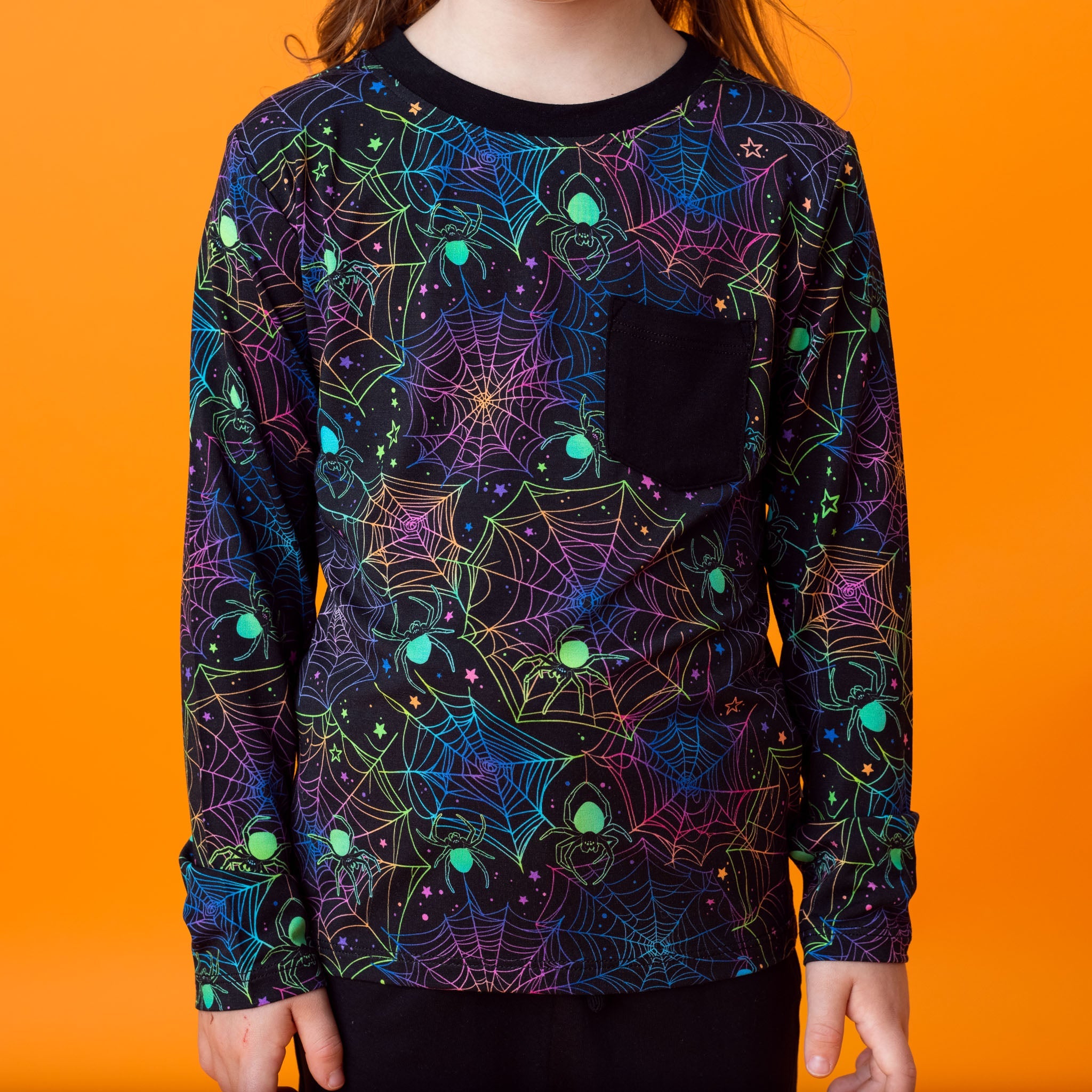 Halloween | Spooky Webs | Bamboo Toddler & Kids Pocket T-shirt