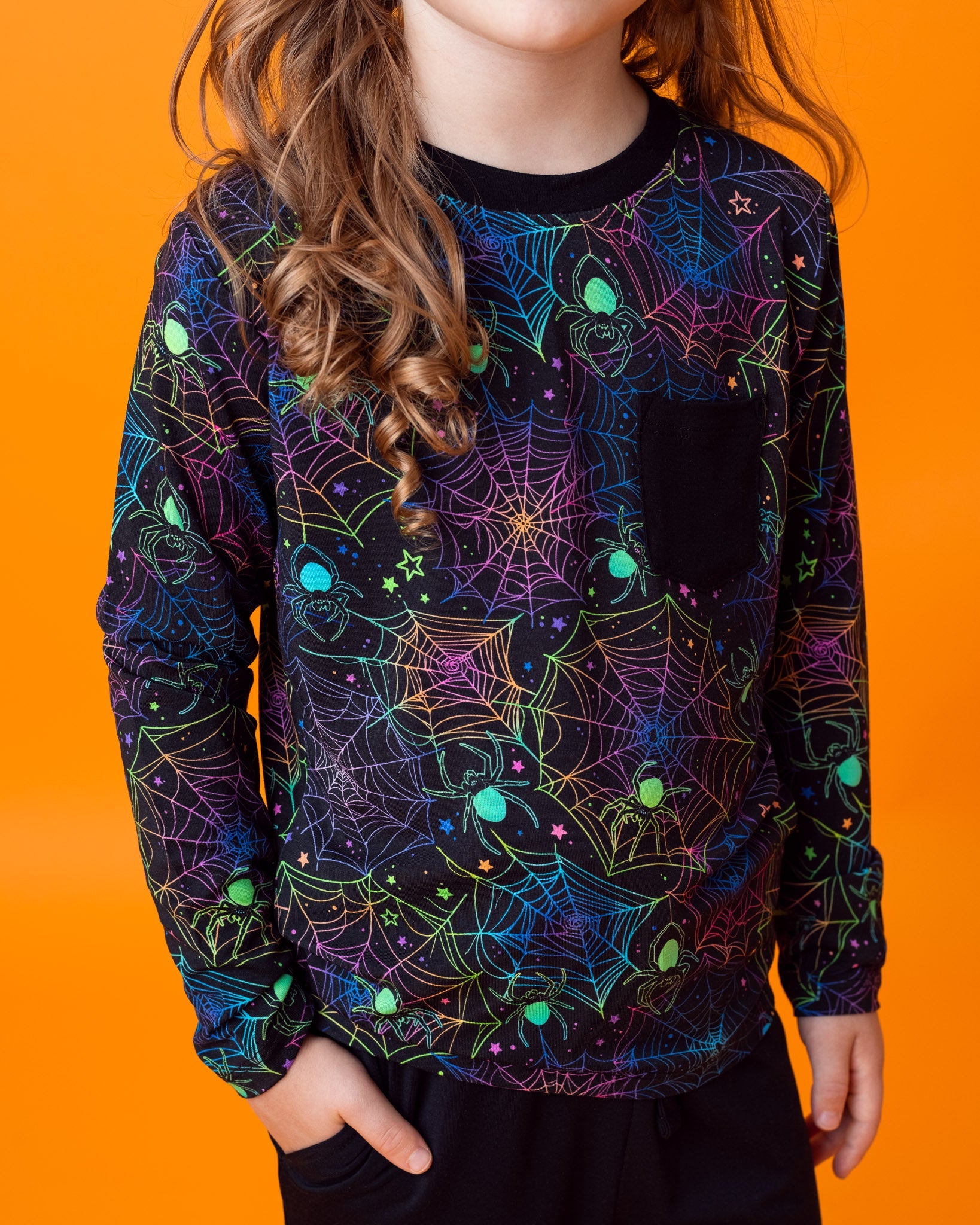 Halloween | Spooky Webs | Bamboo Toddler & Kids Pocket T-shirt