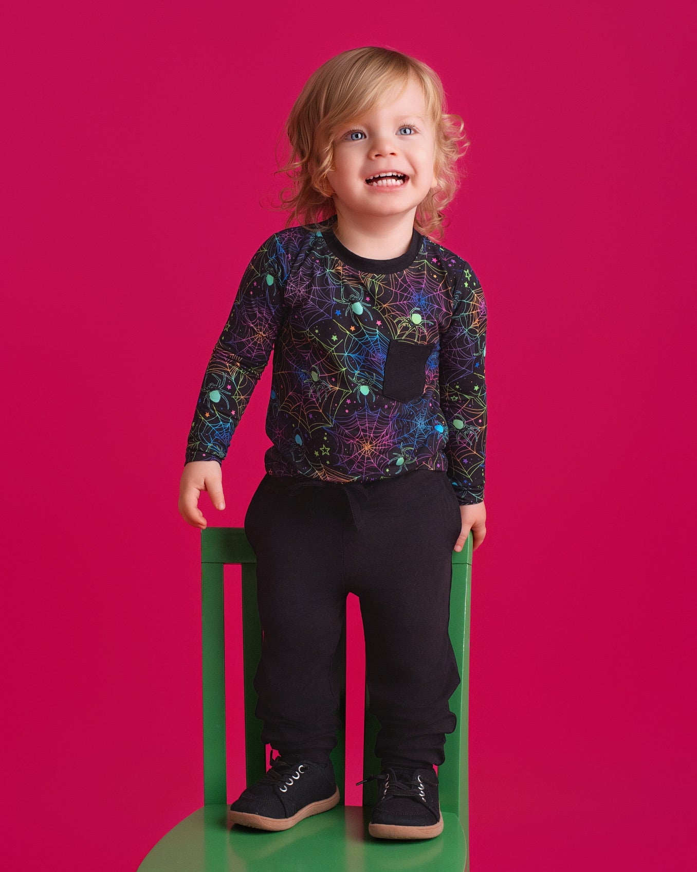 Halloween | Spooky Webs | Bamboo Toddler & Kids Pocket T-shirt