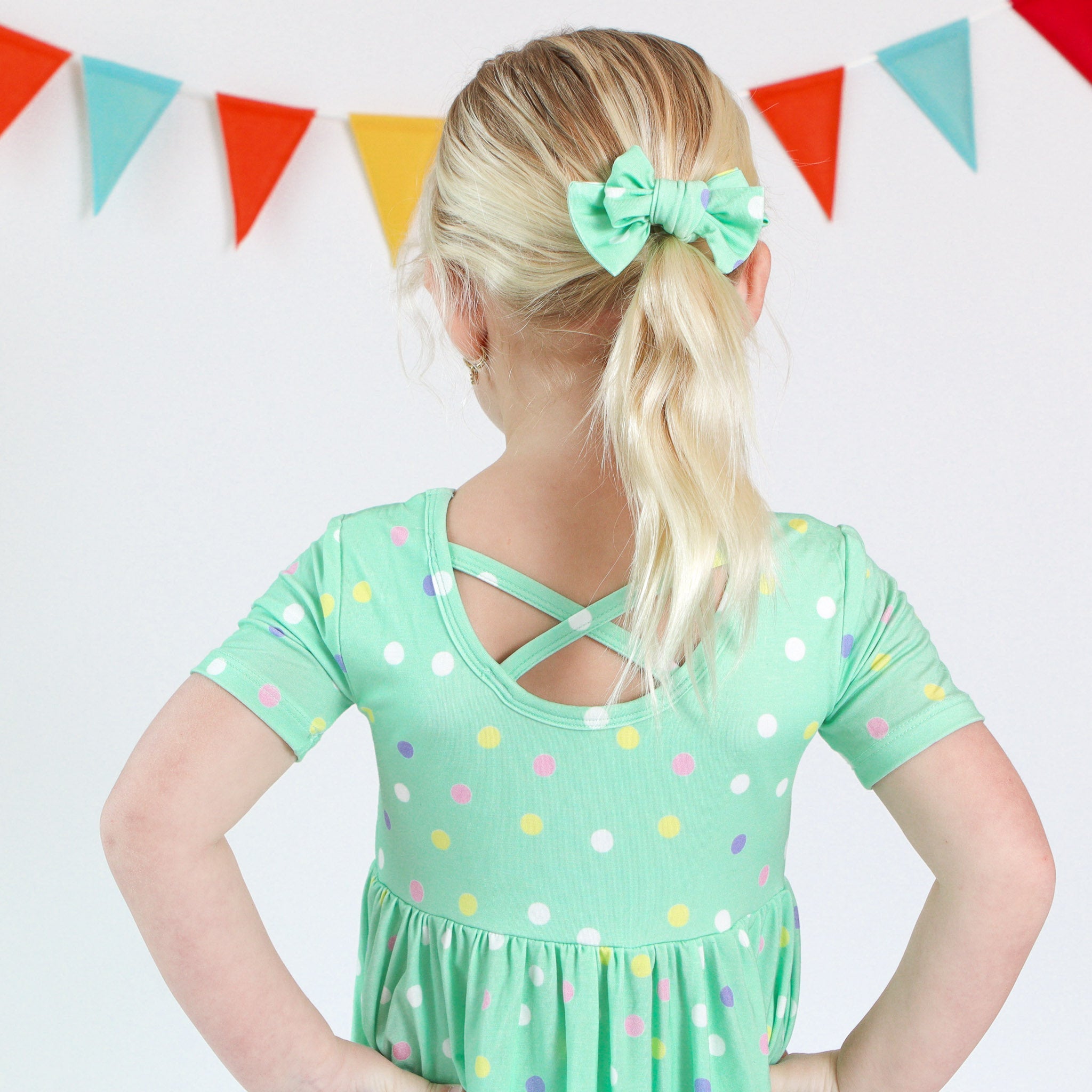 Pastel Dots | Toddler Bamboo Clip On Bow