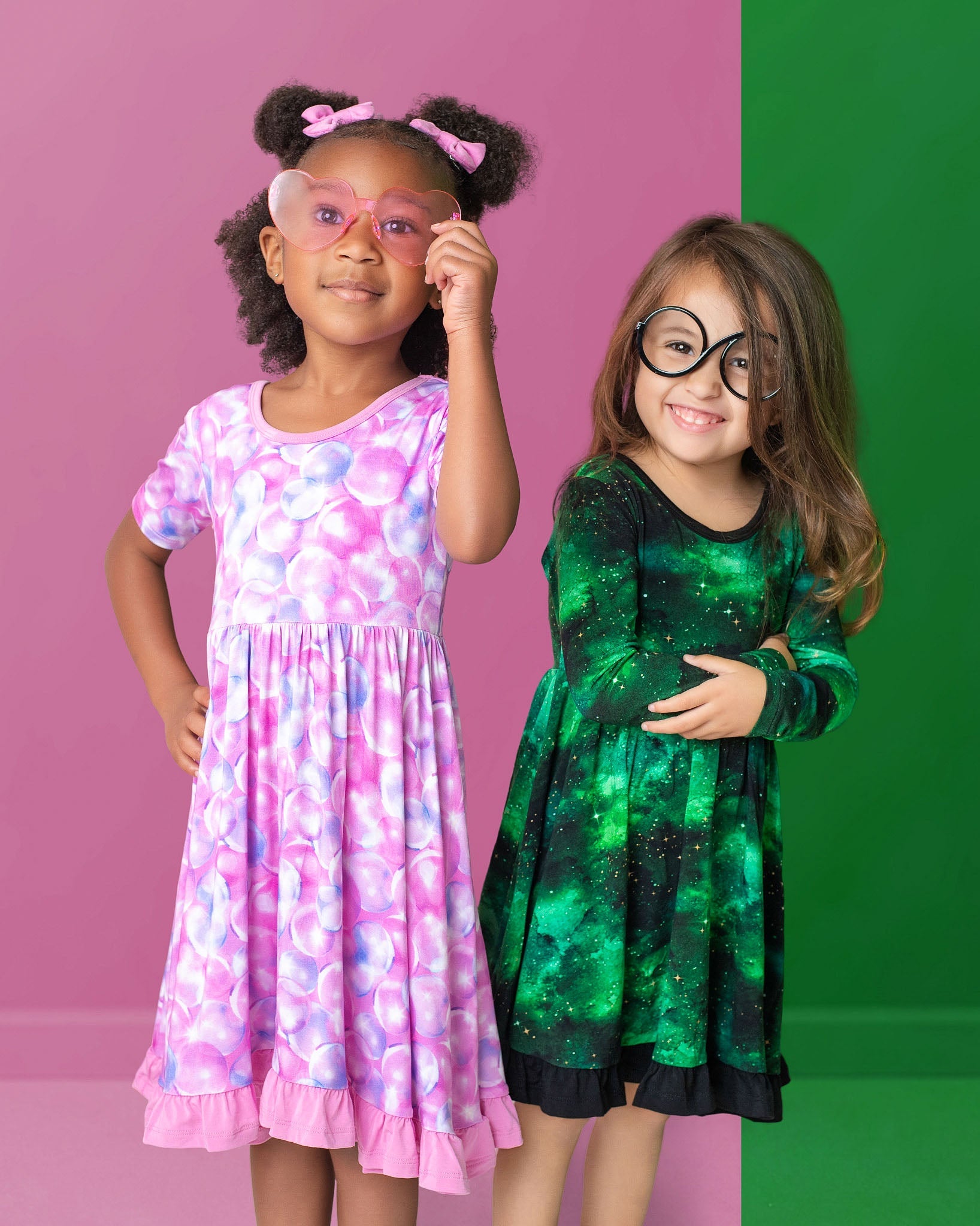 Wicked Cute | Bubbles | Bamboo Ruffle Twirl Dress & Shorts
