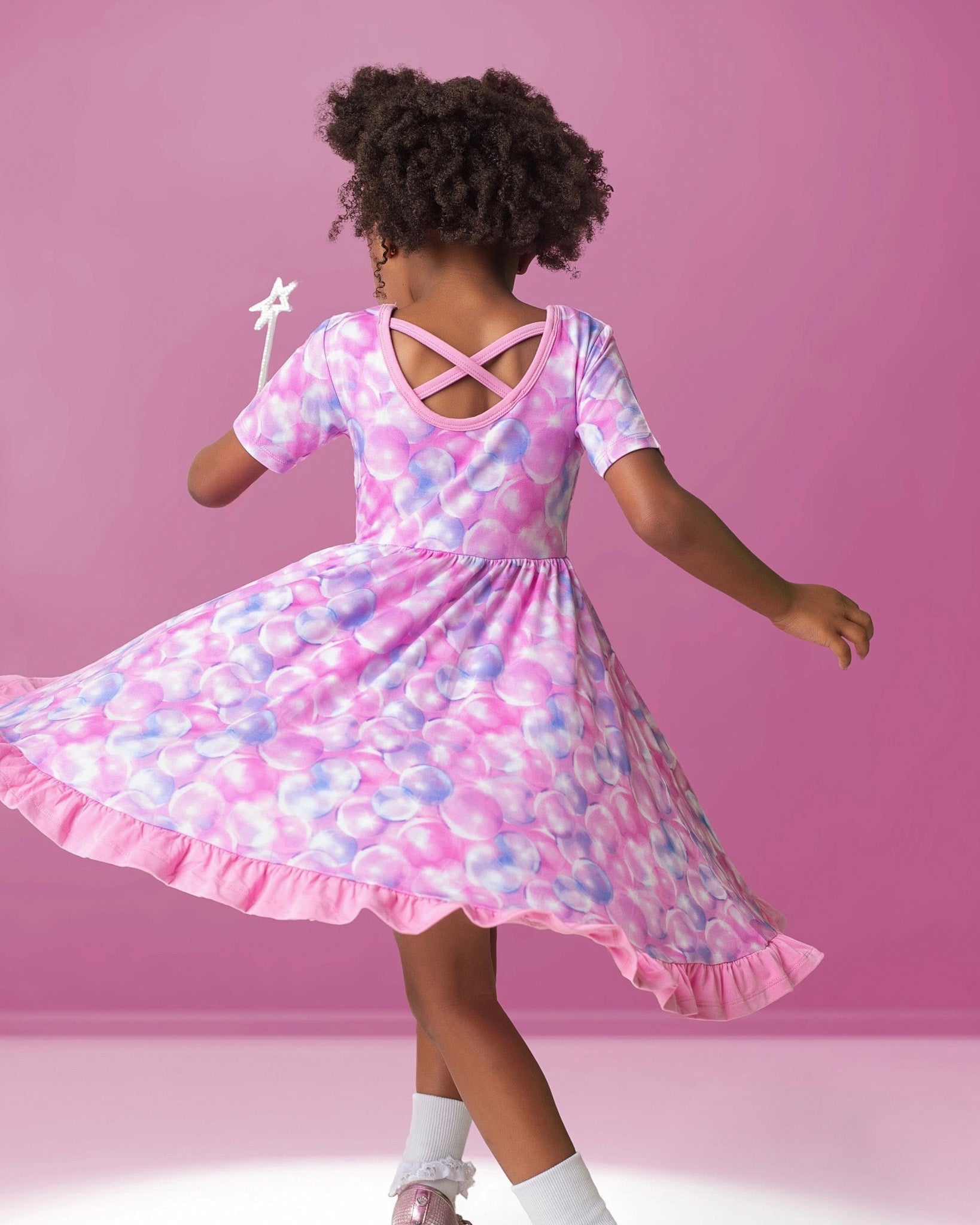 Wicked Cute | Bubbles | Bamboo Ruffle Twirl Dress & Shorts