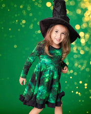 Wicked Cute | Green Galaxy Elixir | Bamboo Ruffle Twirl Dress