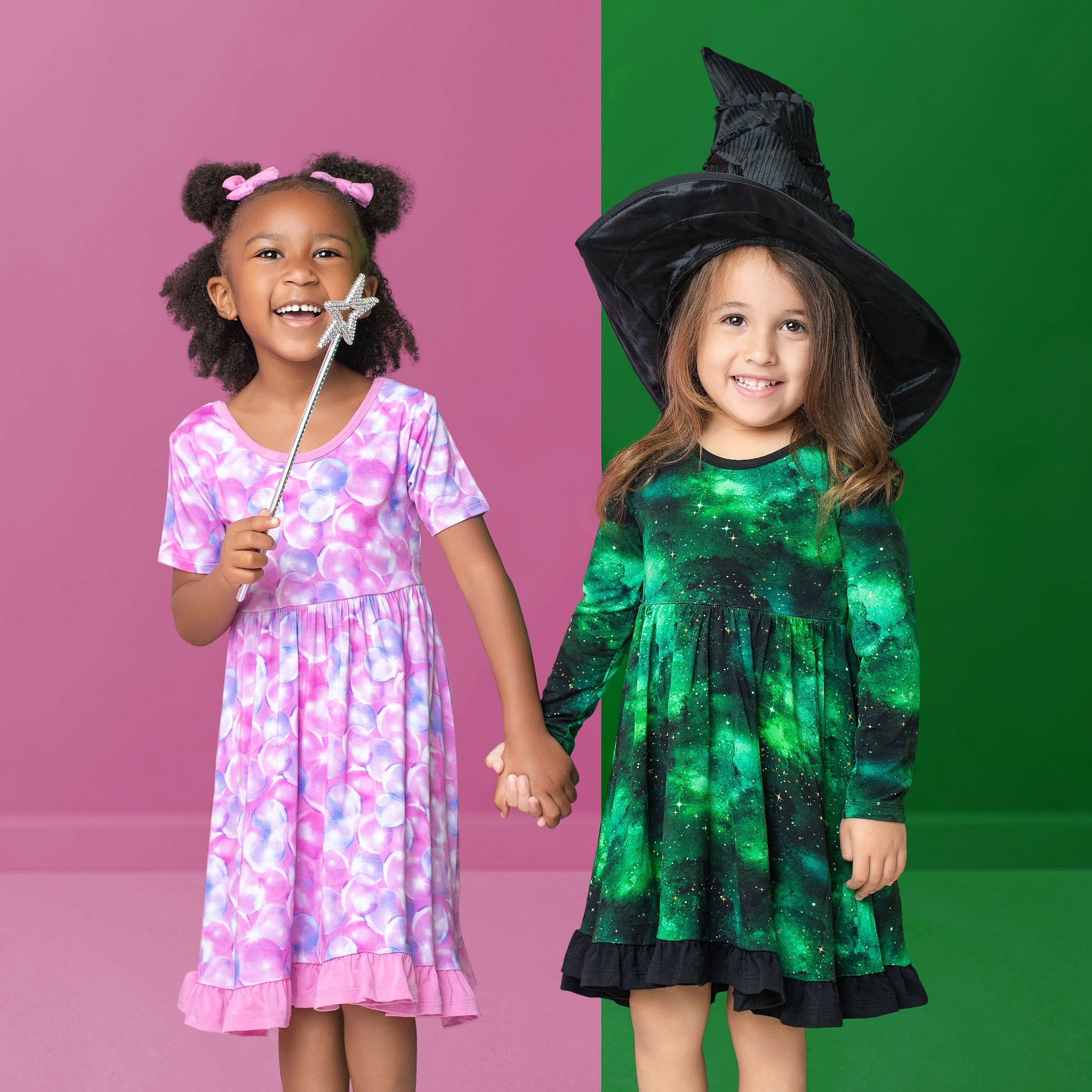 Wicked Cute | Green Galaxy Elixir | Bamboo Ruffle Twirl Dress