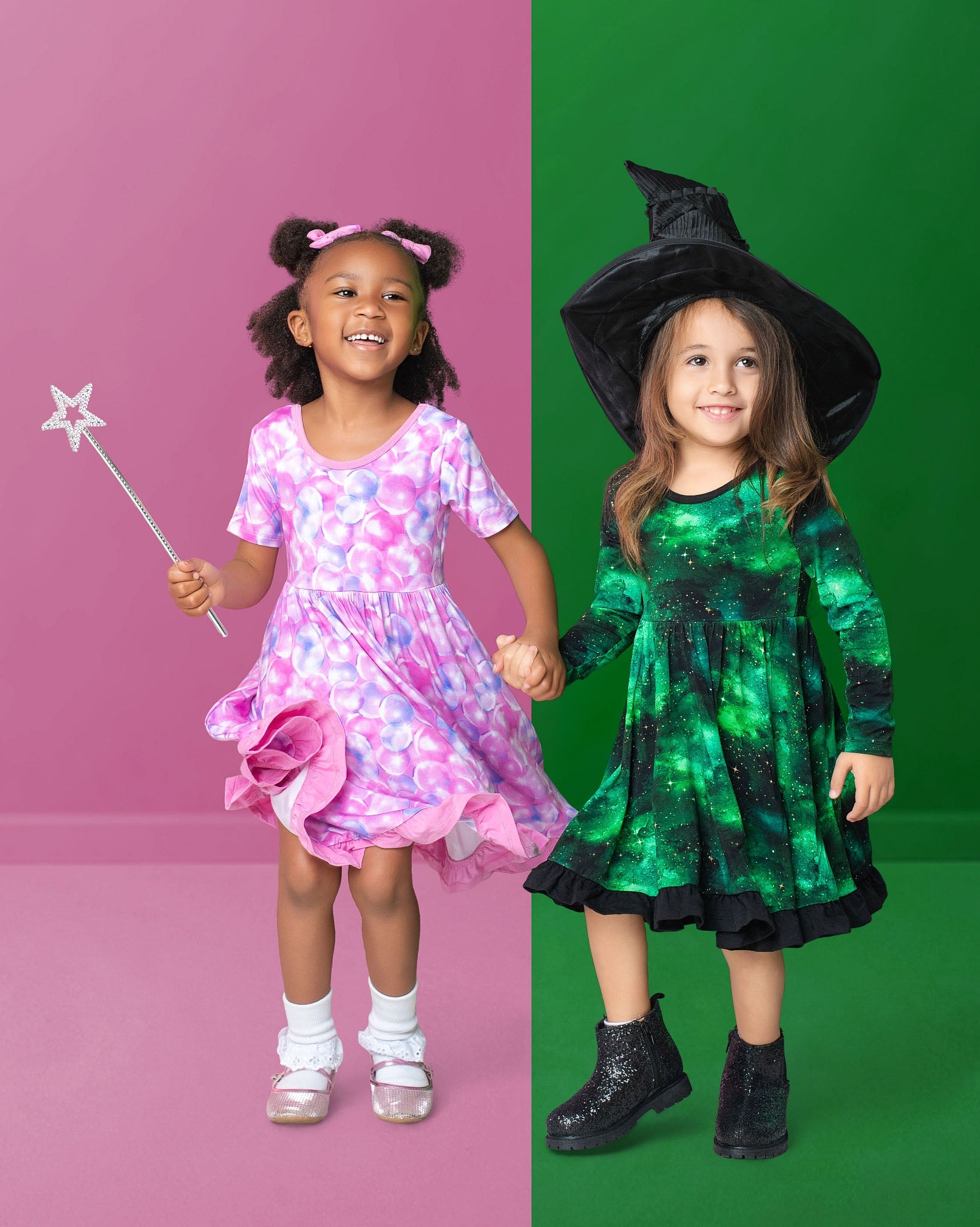 Wicked Cute | Green Galaxy Elixir | Bamboo Ruffle Twirl Dress