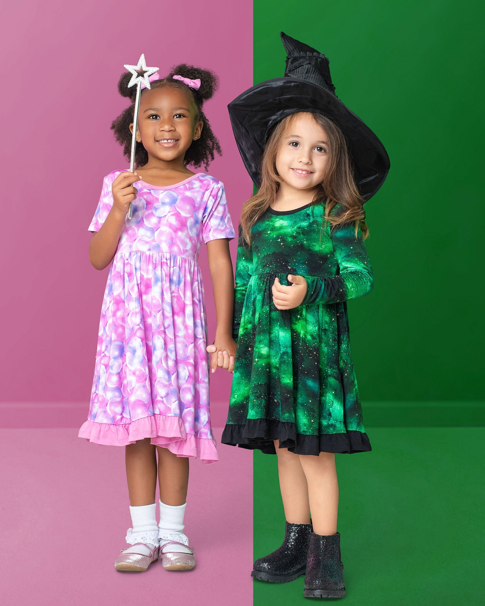 Wicked Cute | Green Galaxy Elixir | Bamboo Ruffle Twirl Dress