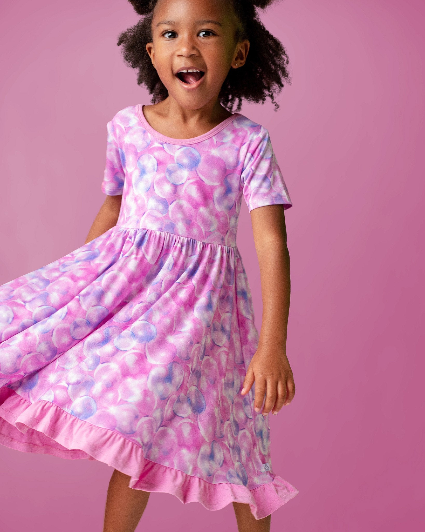 Wicked Cute | Bubbles | Bamboo Ruffle Twirl Dress & Shorts