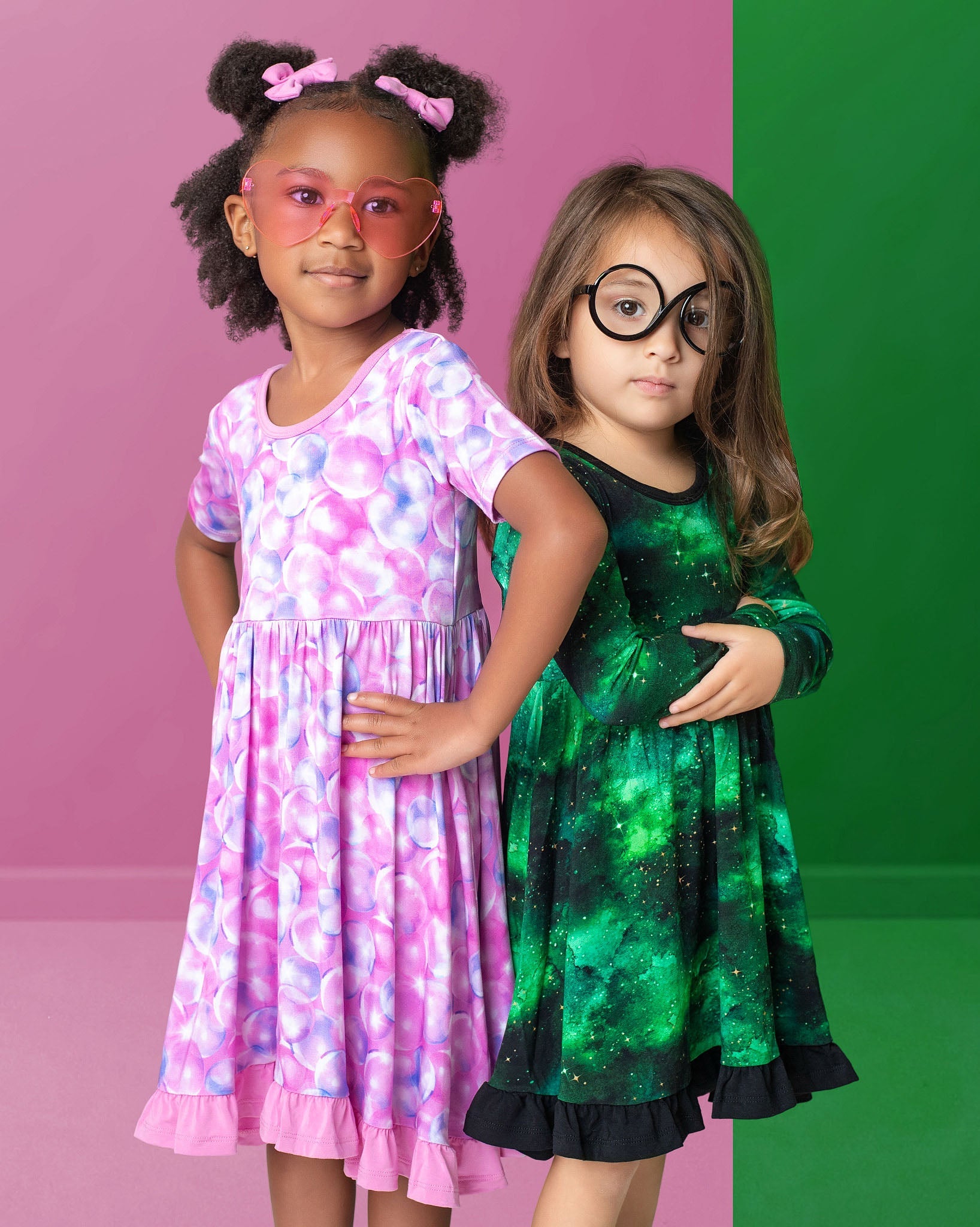 Wicked Cute | Bubbles | Bamboo Ruffle Twirl Dress & Shorts