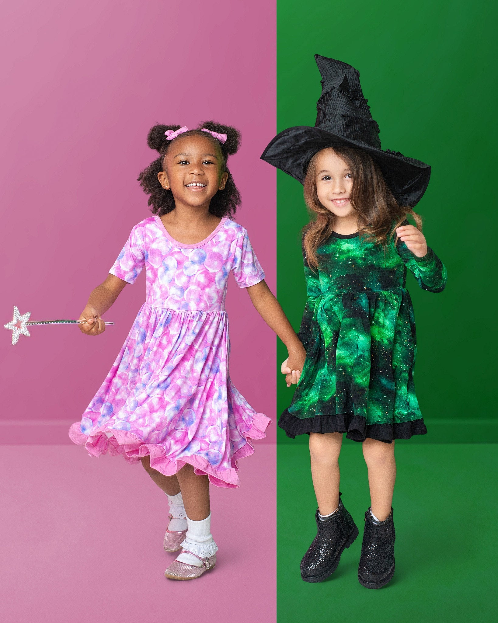 Wicked Cute | Green Galaxy Elixir | Bamboo Ruffle Twirl Dress