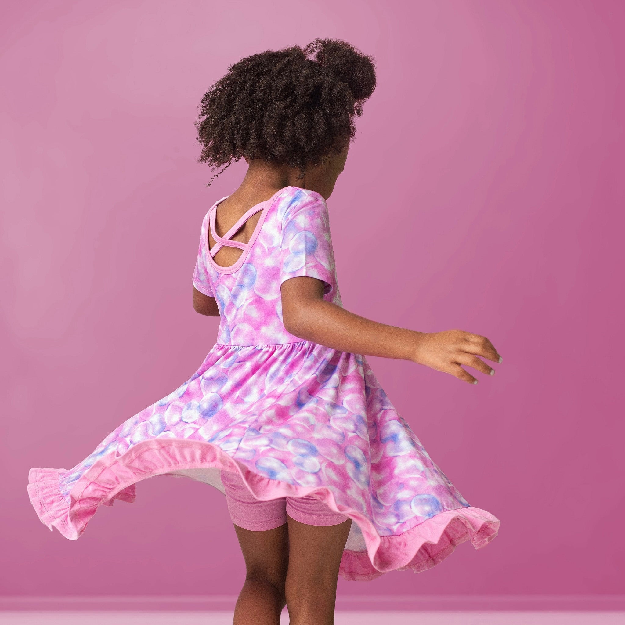 Wicked Cute | Bubbles | Bamboo Ruffle Twirl Dress & Shorts
