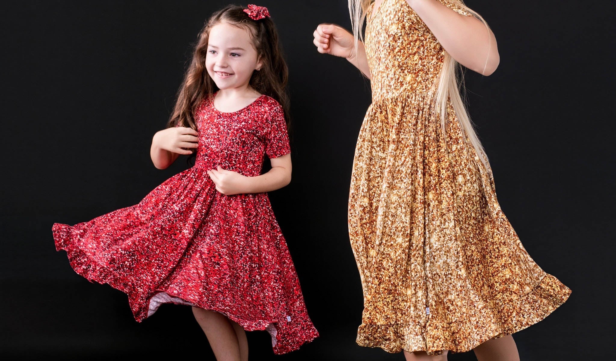 Ruby Shimmer | Toddler & Girls Bamboo Ruffle Twirl Dress & Shorts
