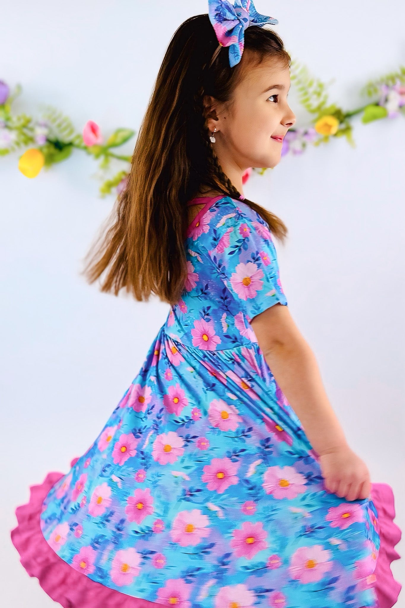 Dreamy Cosmos | Toddler & Girls Bamboo Ruffle Twirl Dress & Shorts