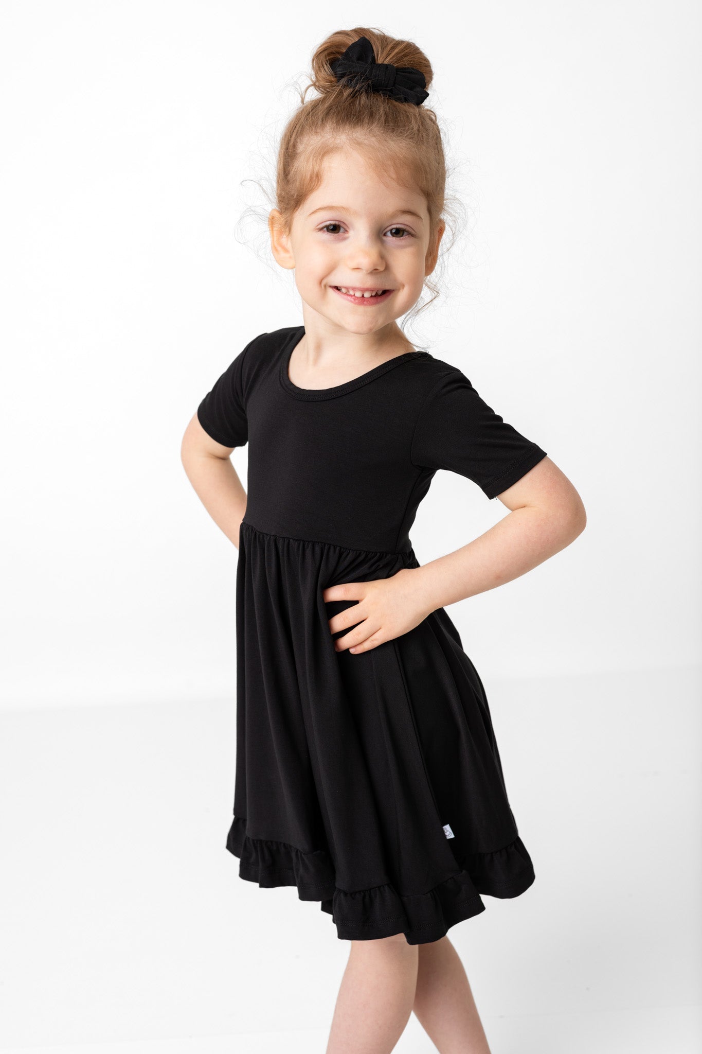 Bamboo Twirl Dress for Girls, Toddler, Children & Kids | Black 2T Bamboo Twirl Dress for Girls, Toddler, Children & Kids | Black 2T