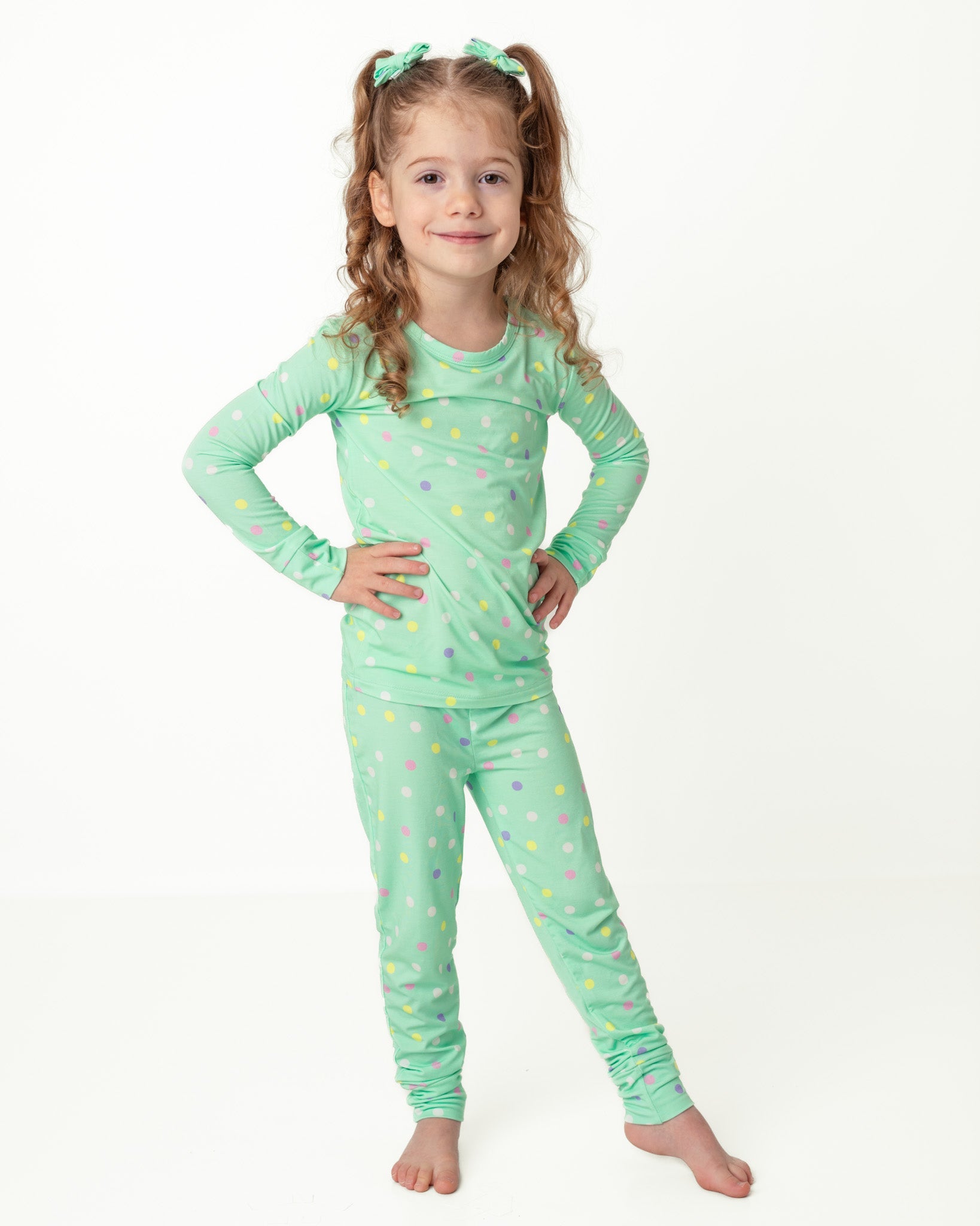 Pastel Dots | Two-piece Bamboo Long Sleeve Toddler & Kids Pajamas