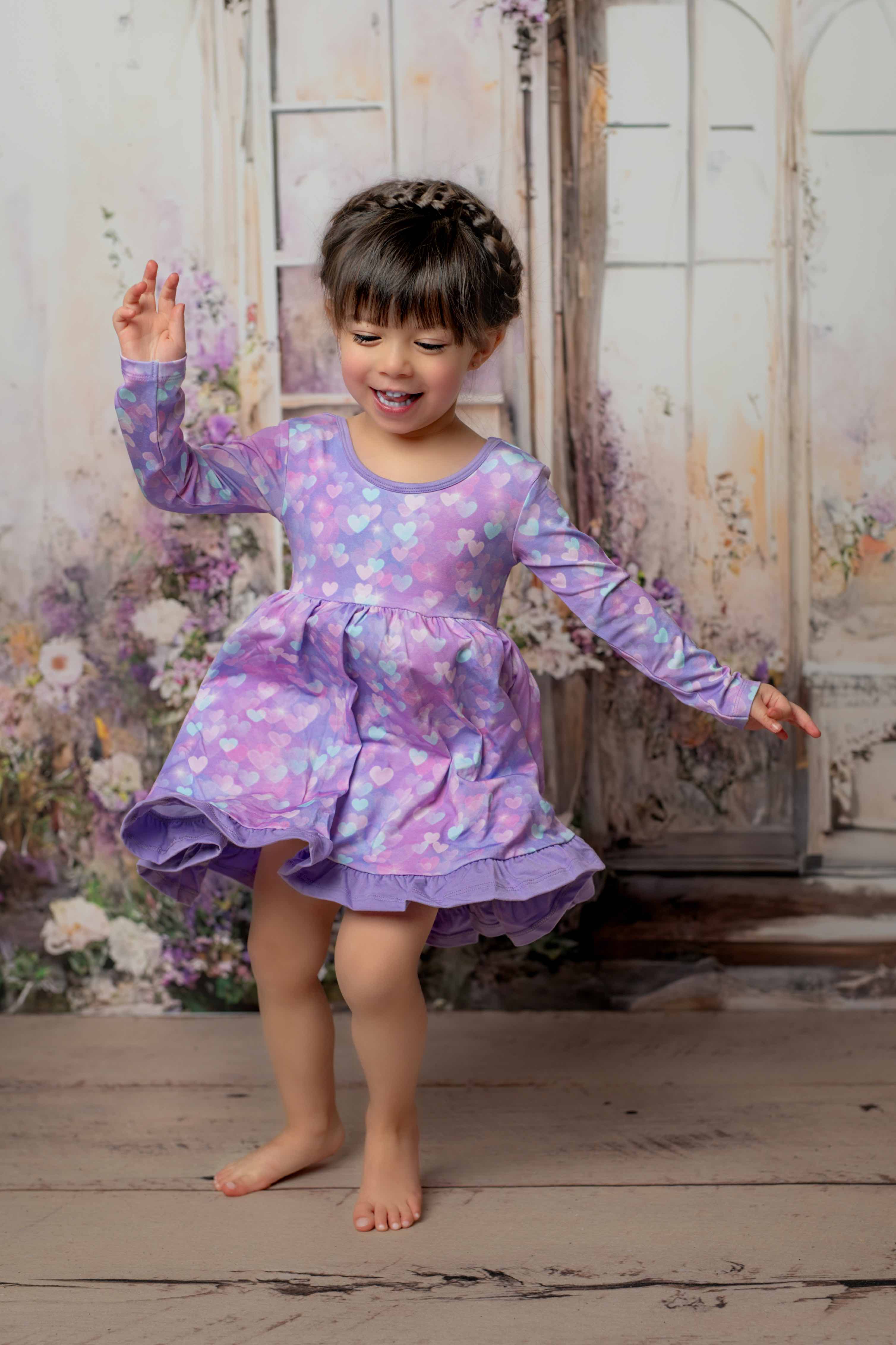 Hearts | Bamboo Ruffle Twirl Dress