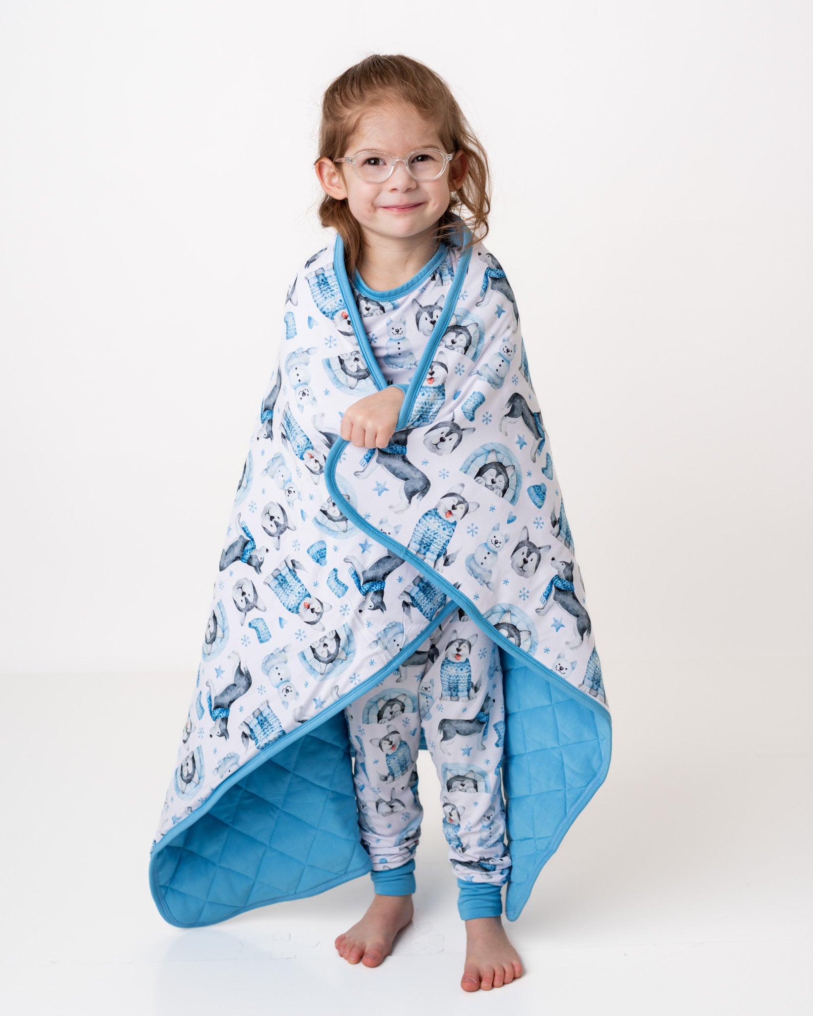 Arctic Huskies | Bamboo Quilted Mini Baby Blanket