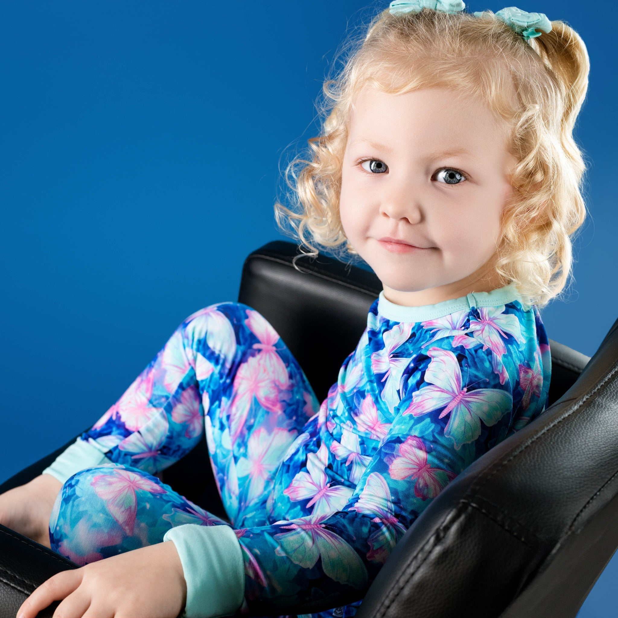 Electric Butterflies | Two-piece Bamboo Long Sleeve Toddler & Kids Pajamas